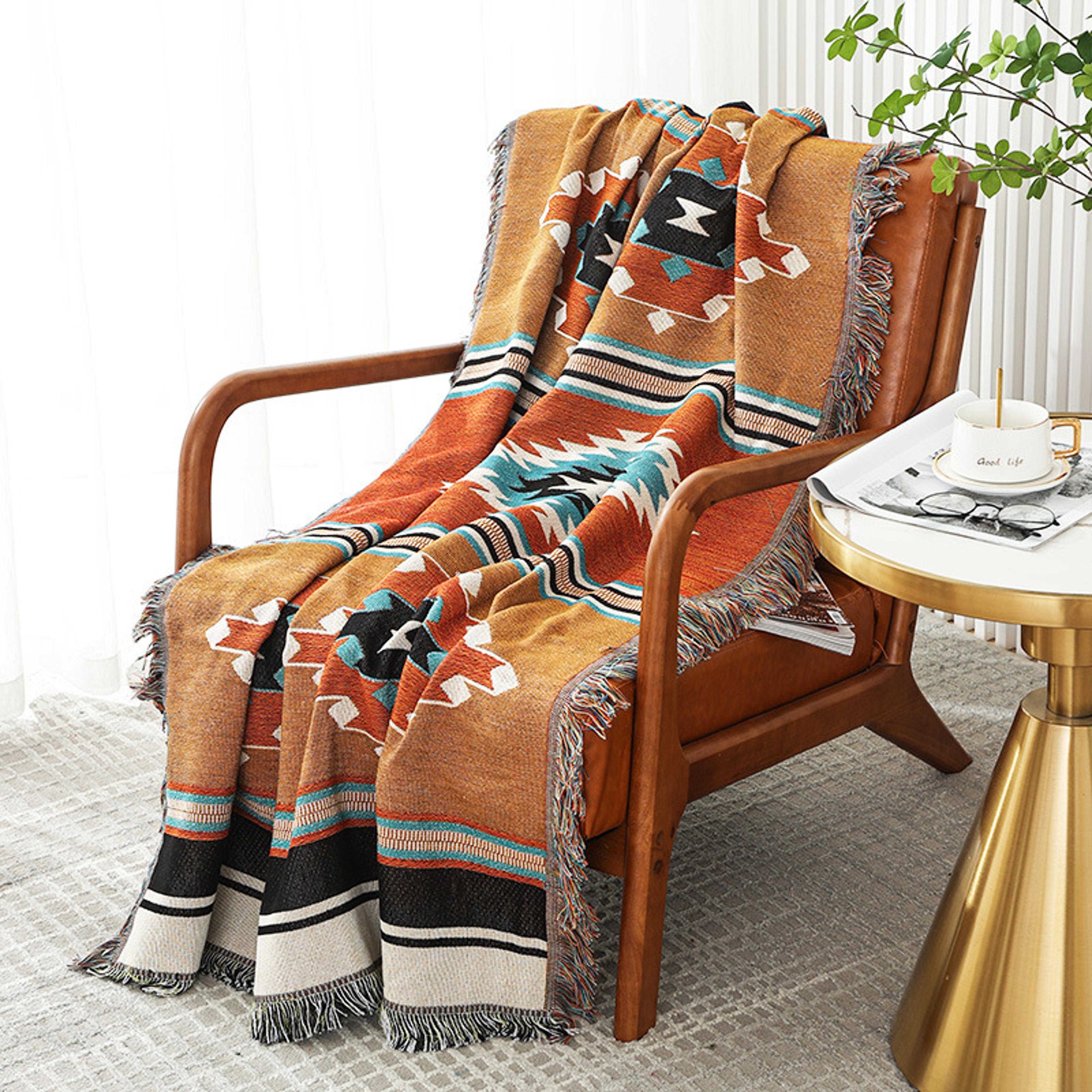 Bohemian Throw Blanket Soft Boho Couch Cover for Bed, Sofa, Camping & Home Decor – view 2