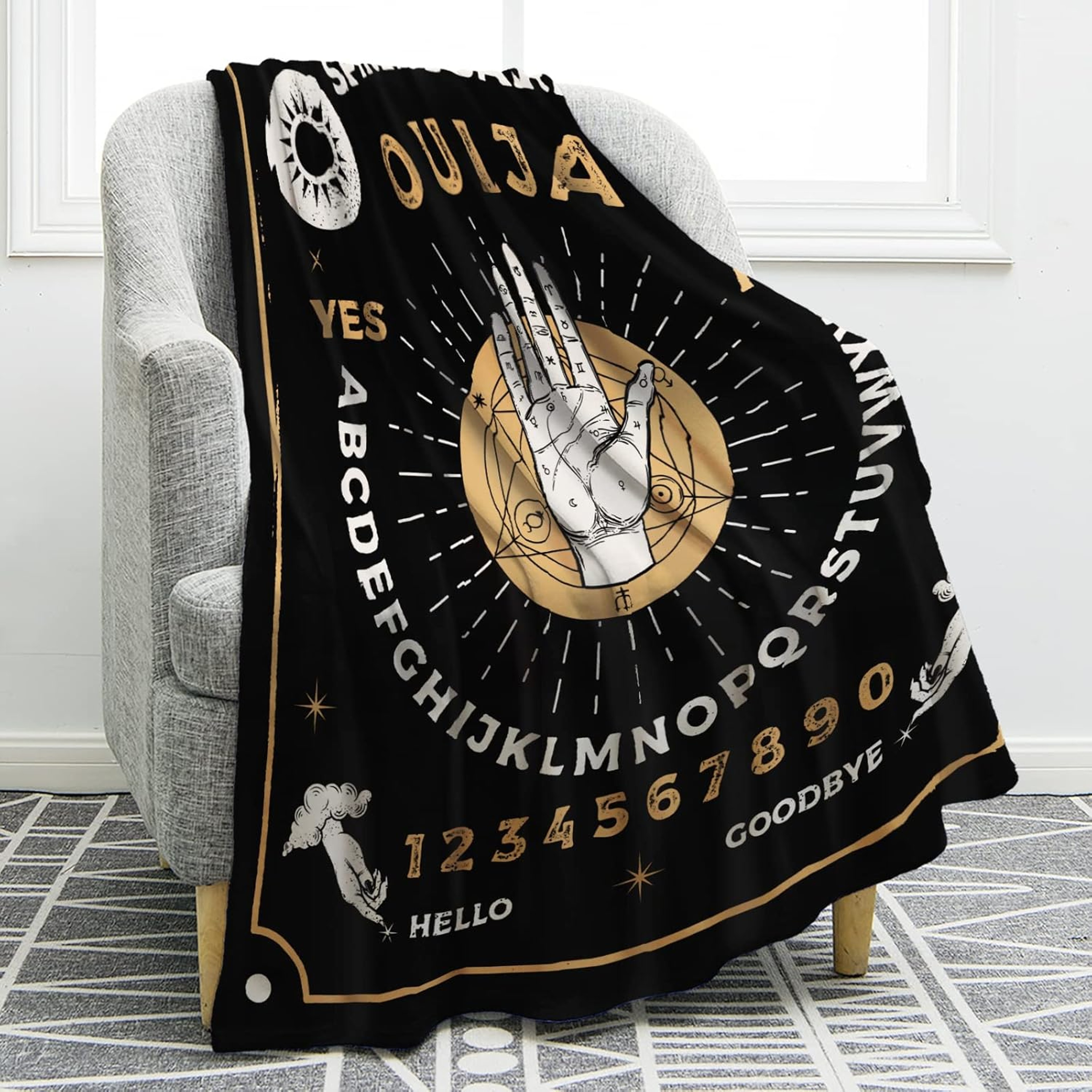 Ouija Board Blanket Soft Gothic Throw Blanket For Witchy Home Decor  Halloween Comfort 3