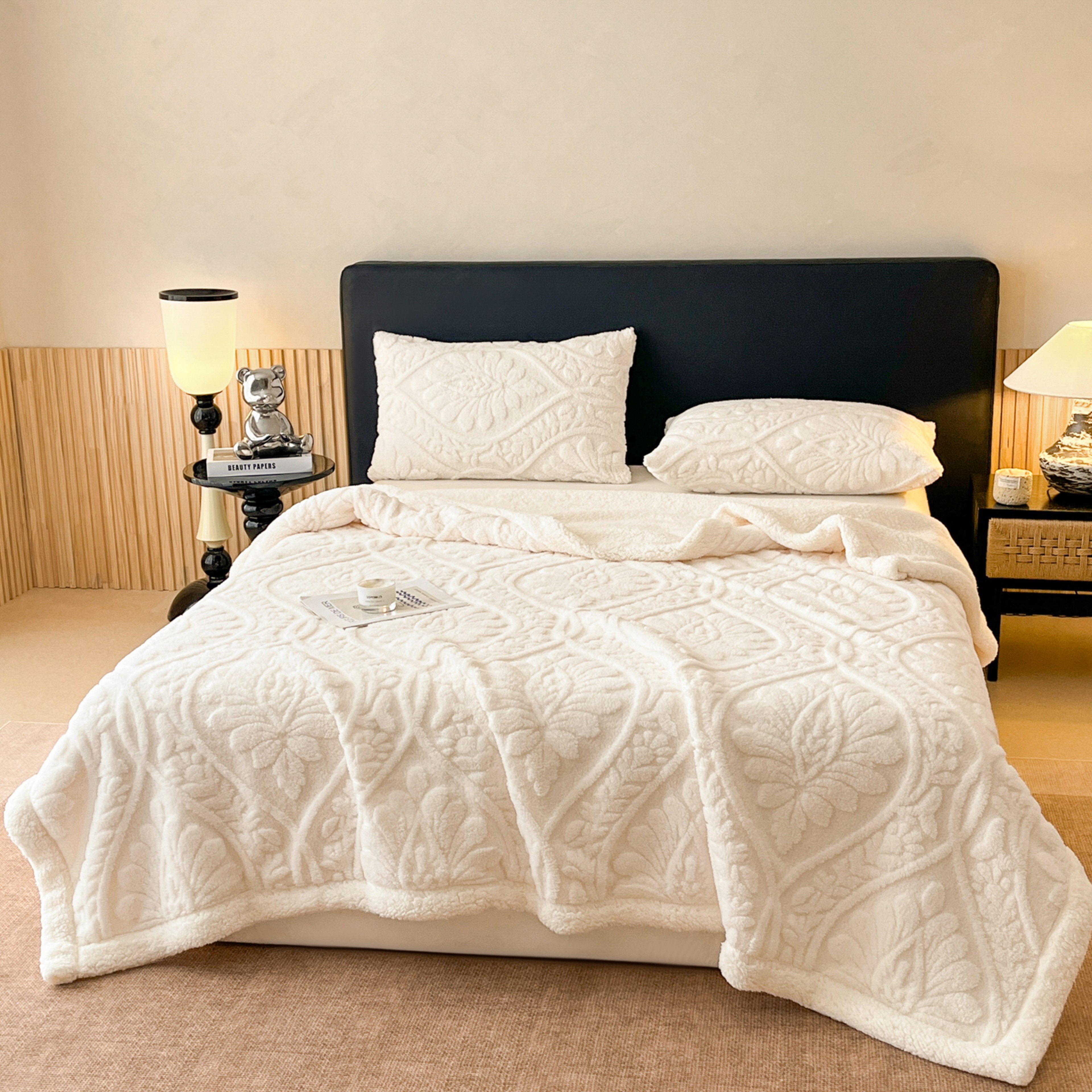 Luxury Jacquard Blanket Double Layer Plush Throw Blanket For Bed  Sofa Thick Winter Warm Fleece 5
