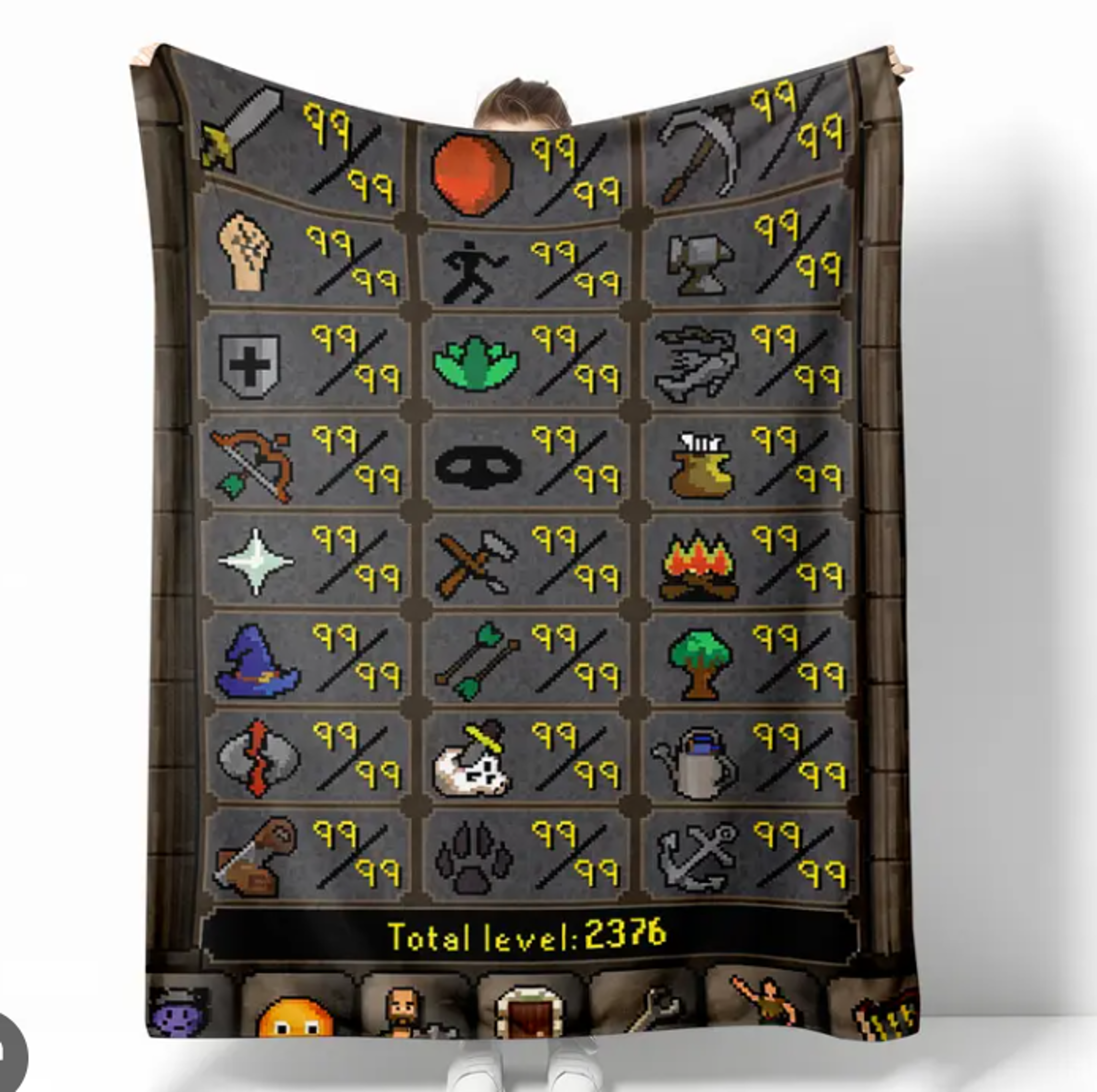 Old School RuneScape Maxed Blanket Soft Gaming Fleece Throw For Sofa Bed  Game Room 2