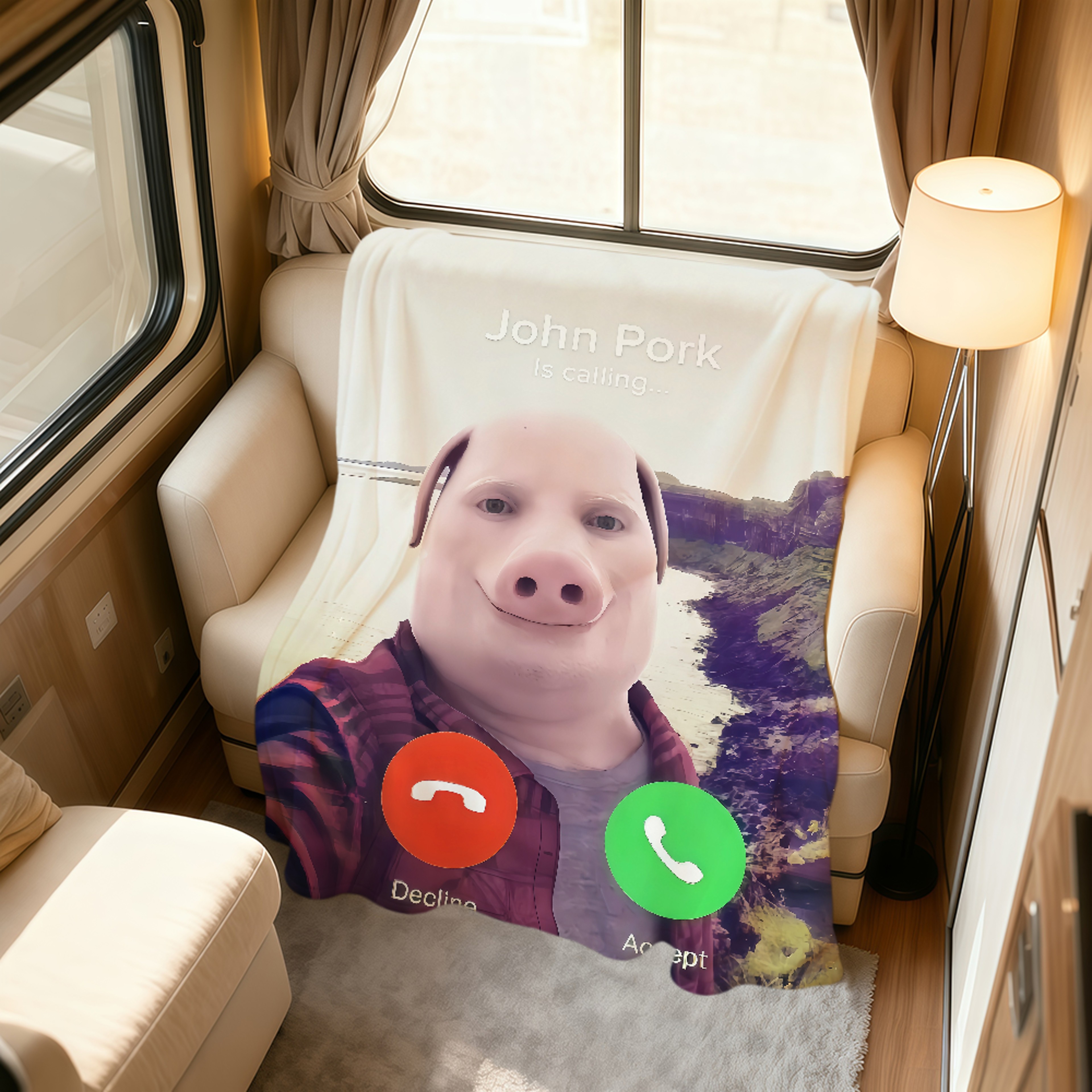 John Pork Is Calling Flannel Throw Blanket Soft Plush Cozy Sofa & Bed Blanket for Fans – view 1