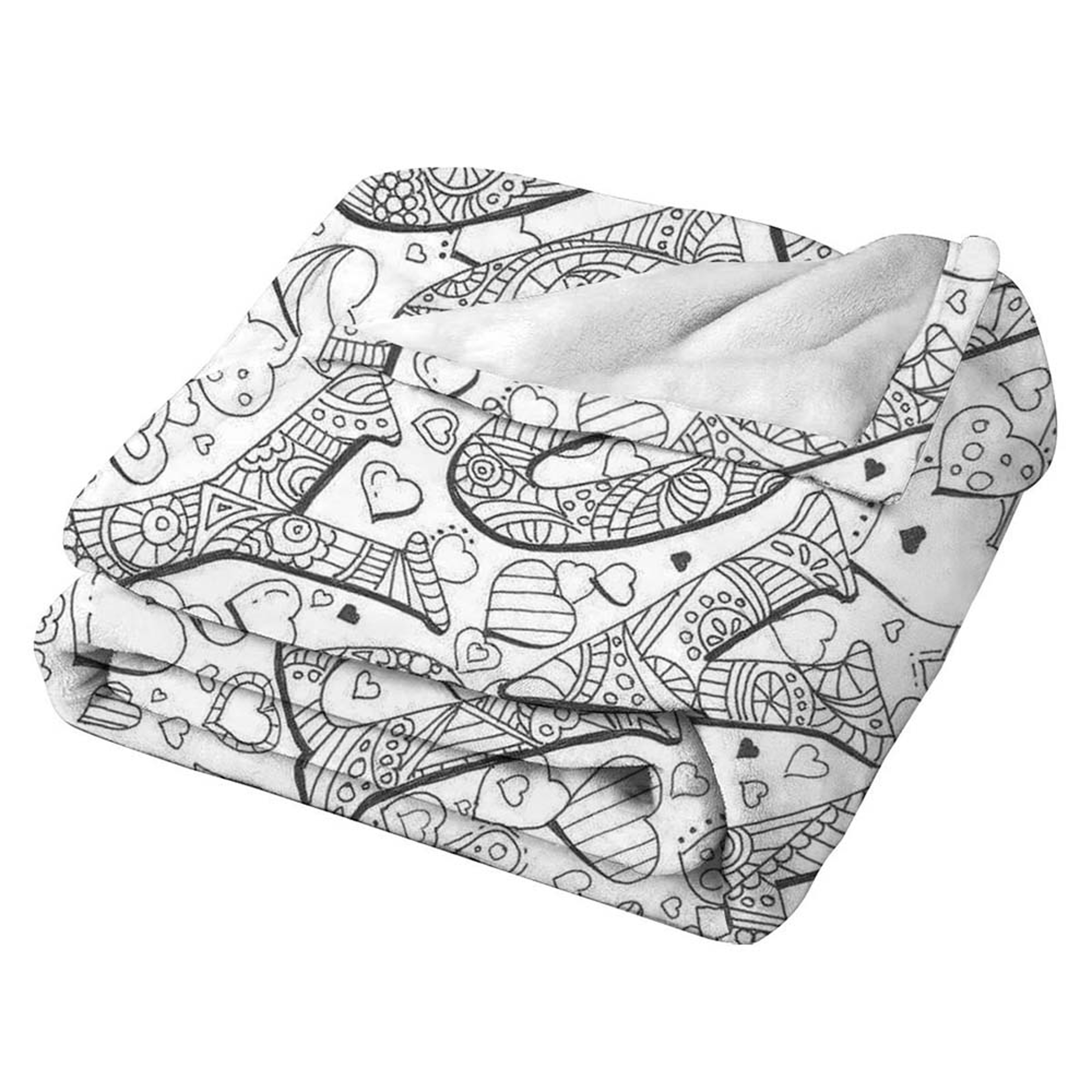 Romantic Flannel Throw Blanket With Love Heart  Eiffel Tower Print For Sofa Bed  Couch 0