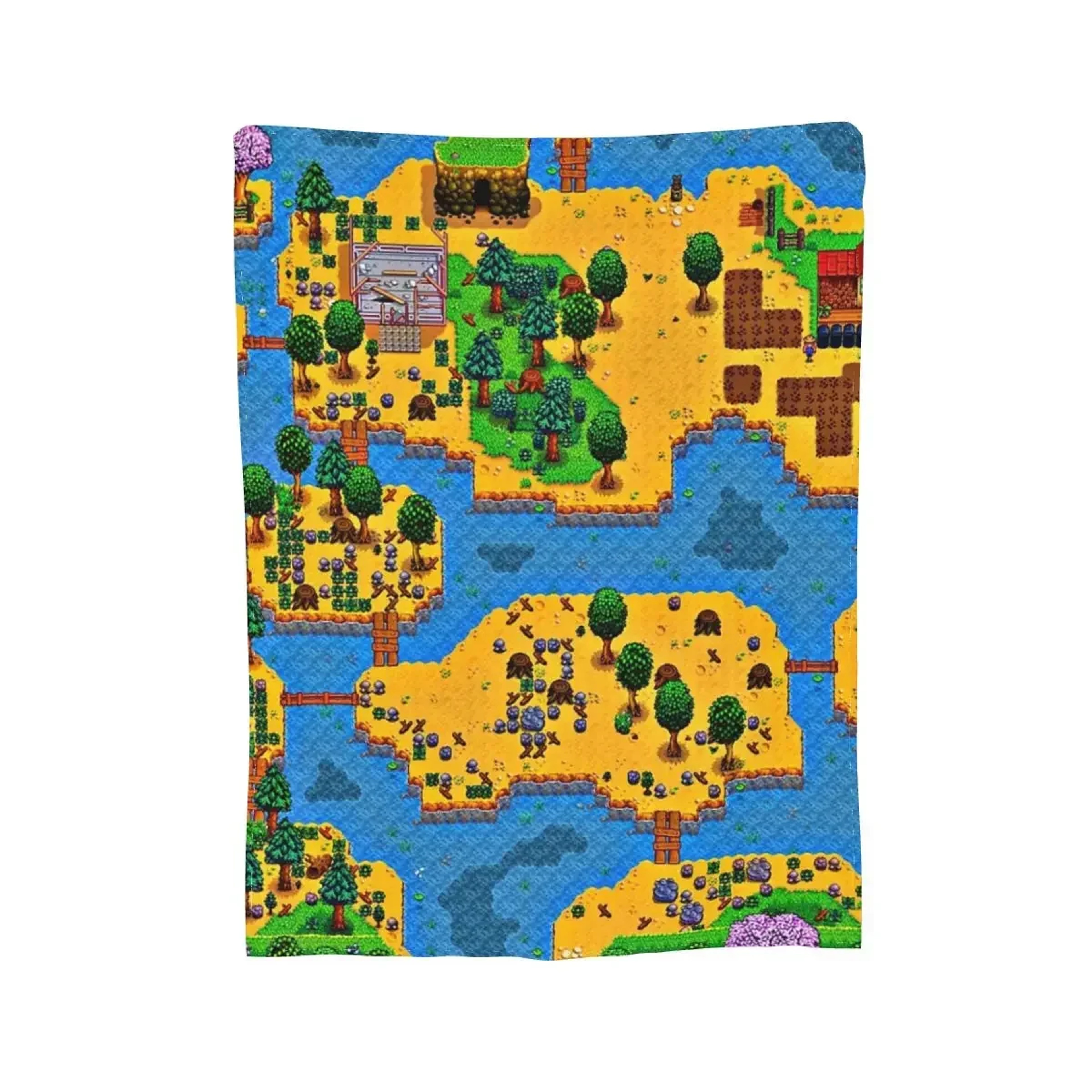 Stardew Valley Town Map Flannel Throw Blanket Ultra Soft Gaming Blanket For Bed Sofa  Travel 0
