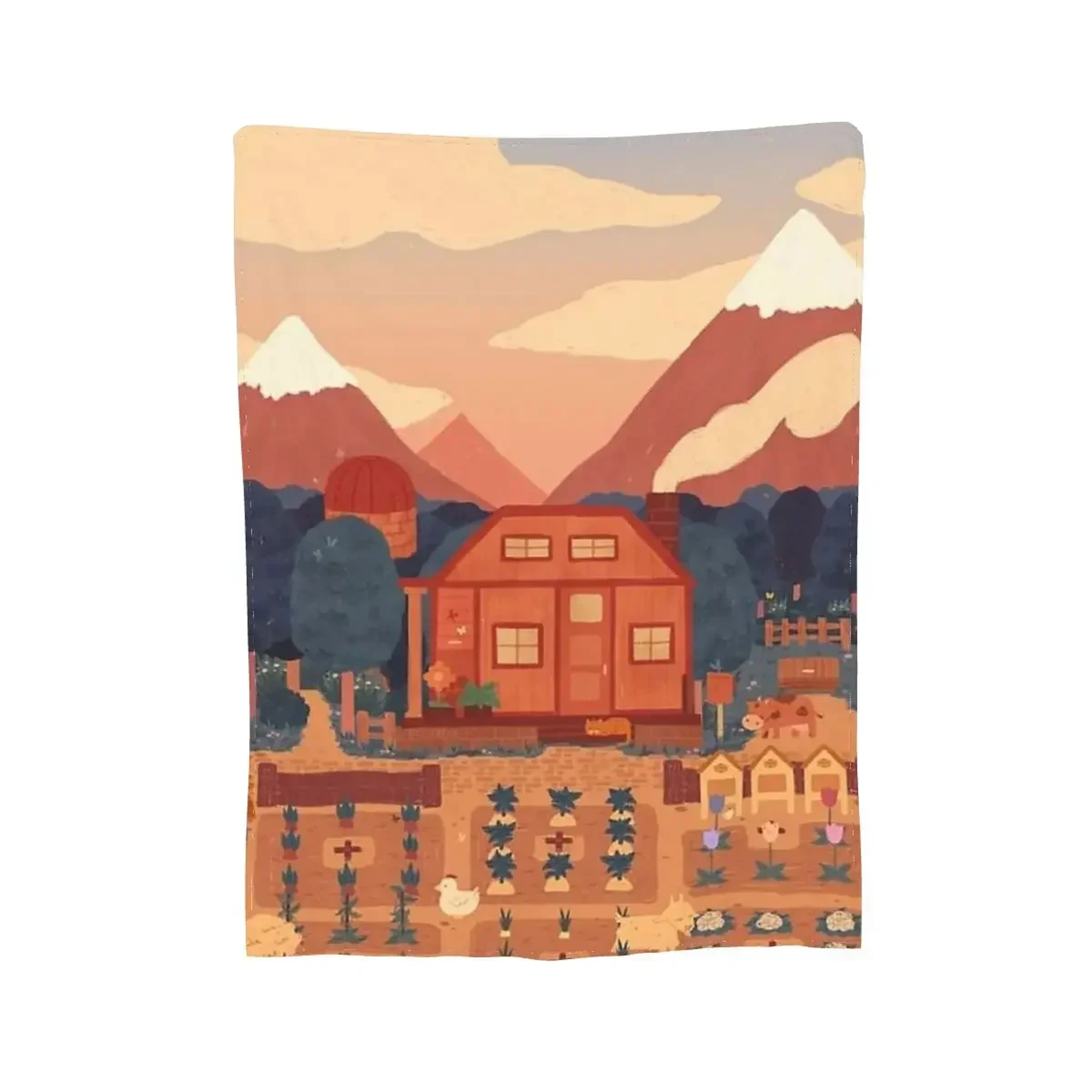 Stardew Valley Town Map Flannel Throw Blanket Ultra Soft Gaming Blanket For Bed Sofa  Travel 4