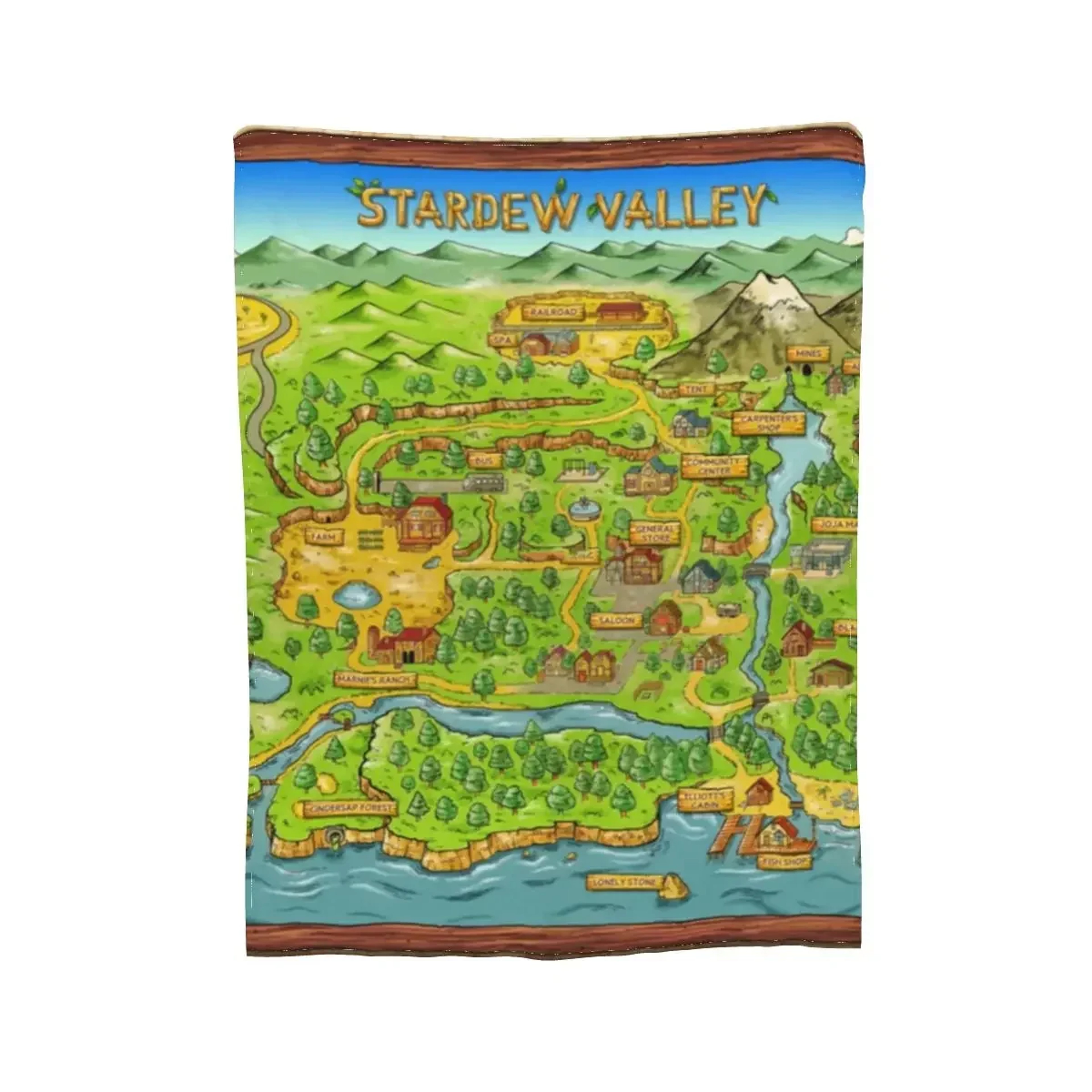Stardew Valley Town Map Flannel Throw Blanket Ultra Soft Gaming Blanket For Bed Sofa  Travel 6