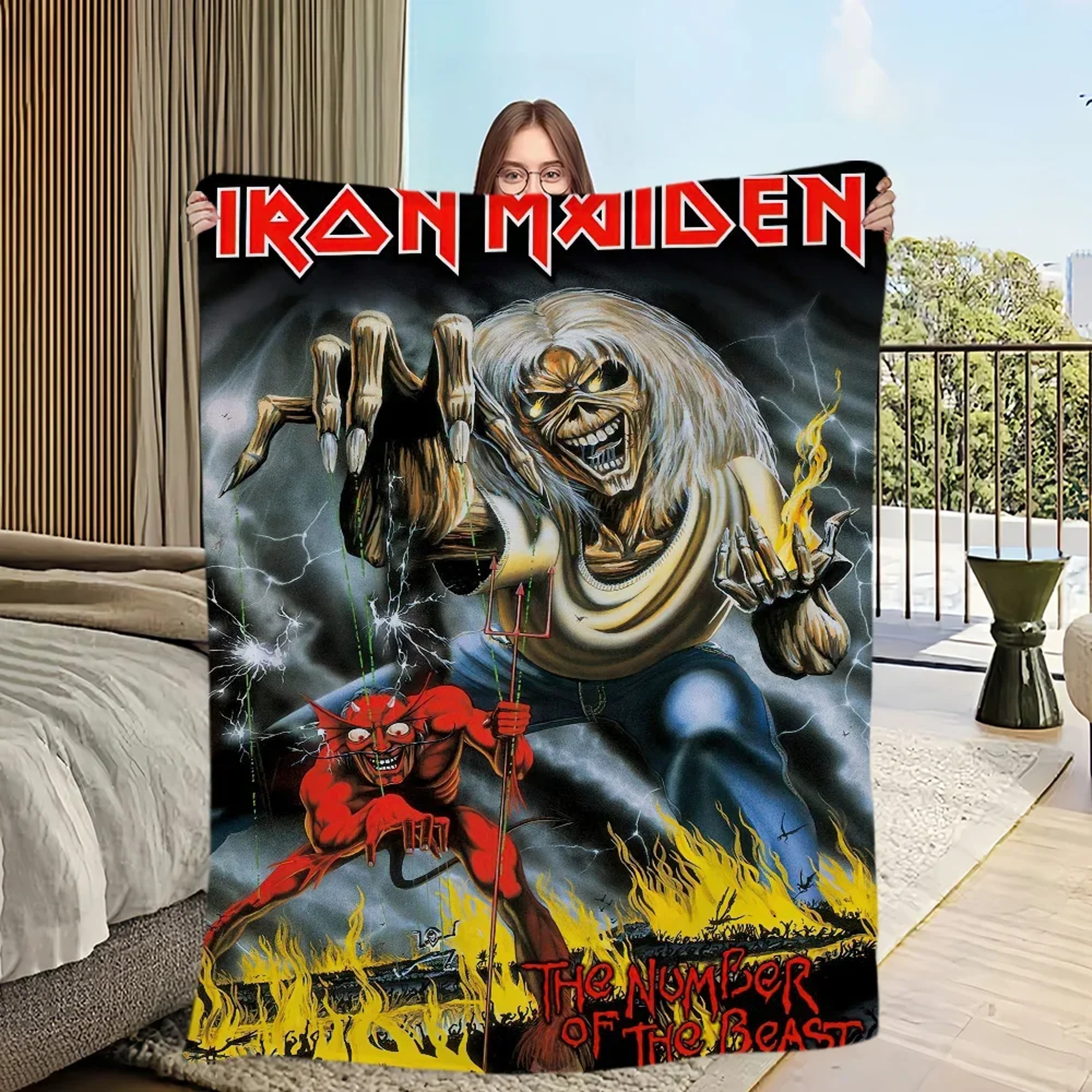 Iron Maiden Blanket Soft Flannel Throw Blanket For Rock  Heavy Metal Fans 7