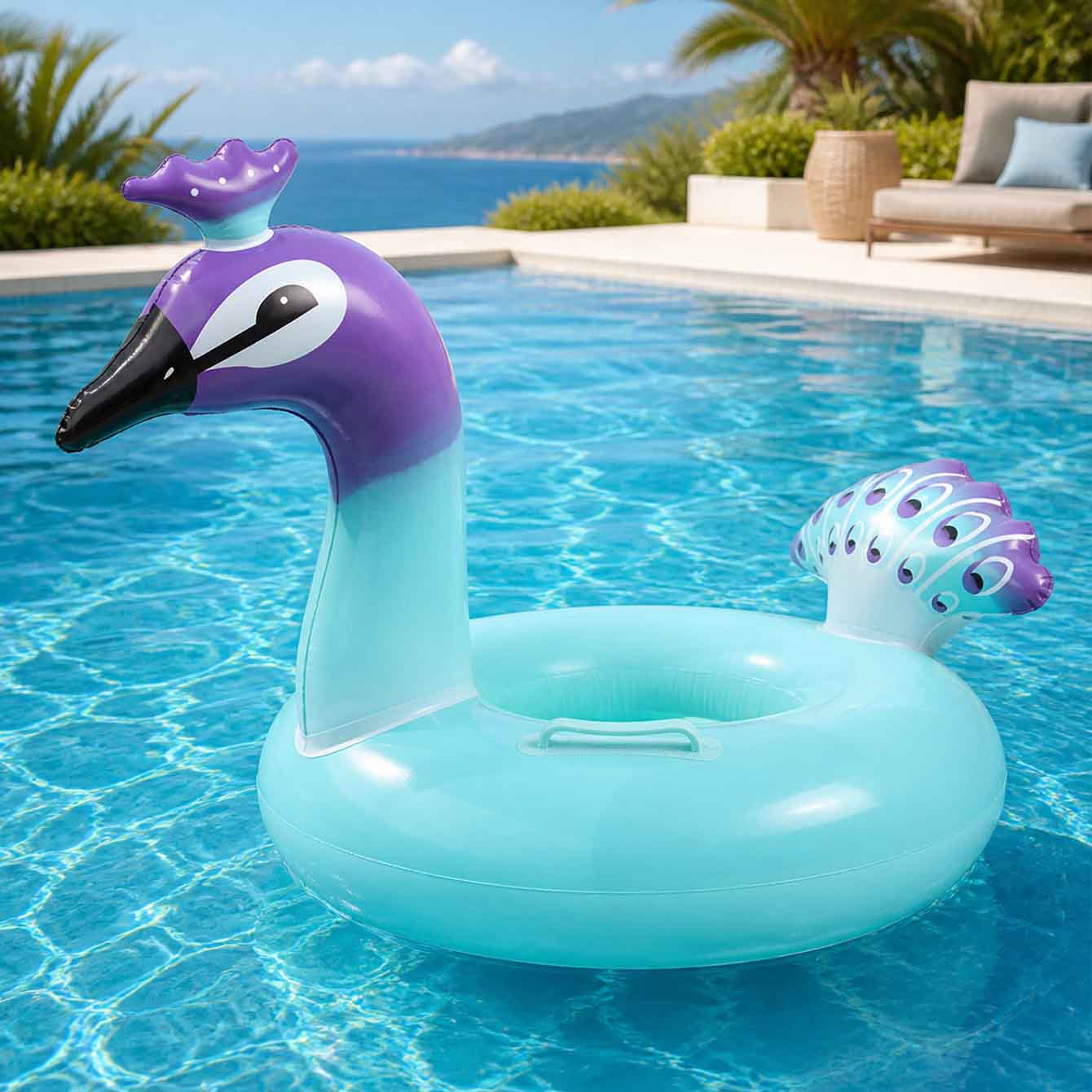 Inflatable Pool Float Raft With Handles Durable Water Float Lounge For Pool Beach  Summer Fun 0