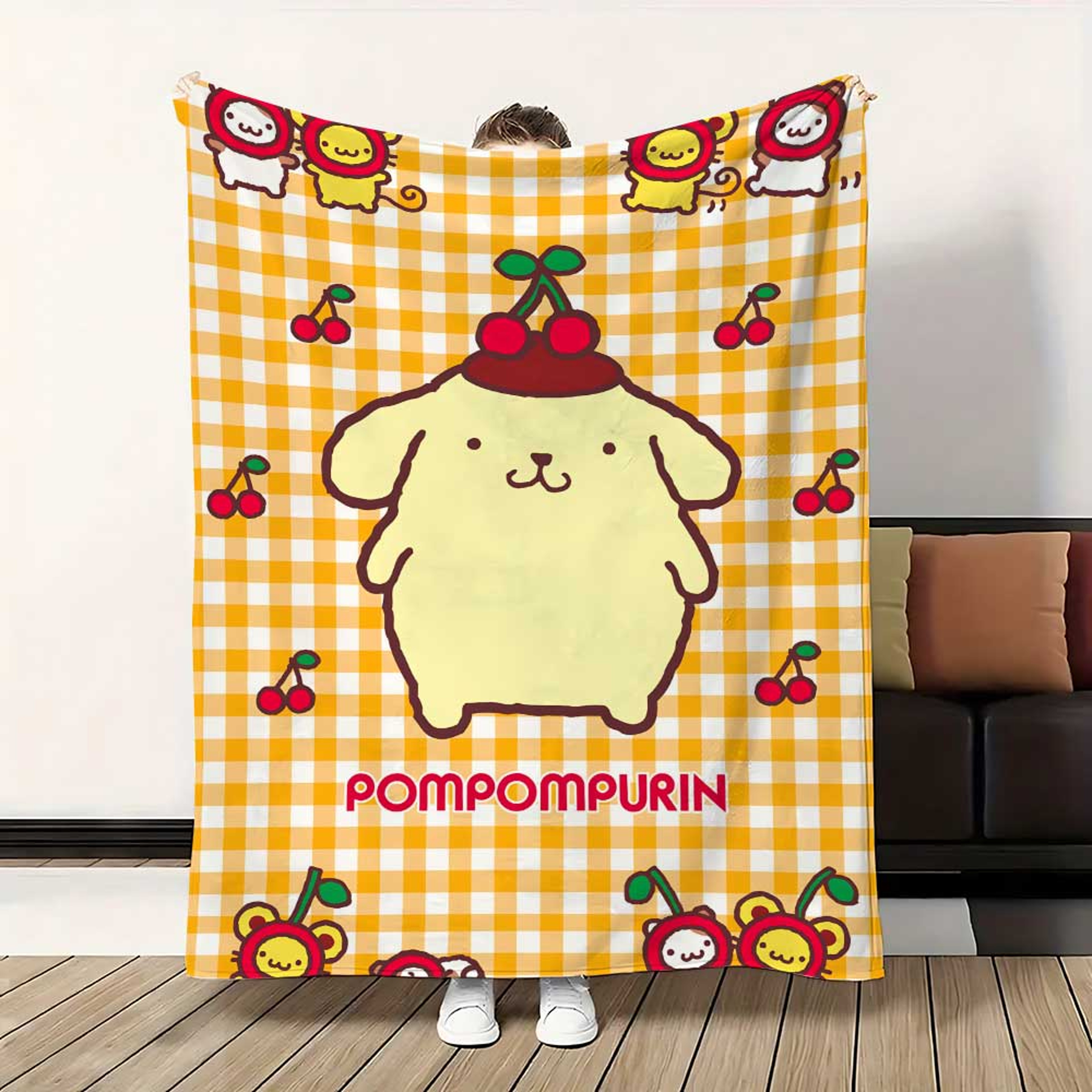 Pompompurin Anime Blanket Soft Flannel Fleece Kawaii Throw Blanket For Bed Sofa  Cozy Winter Comfor 1