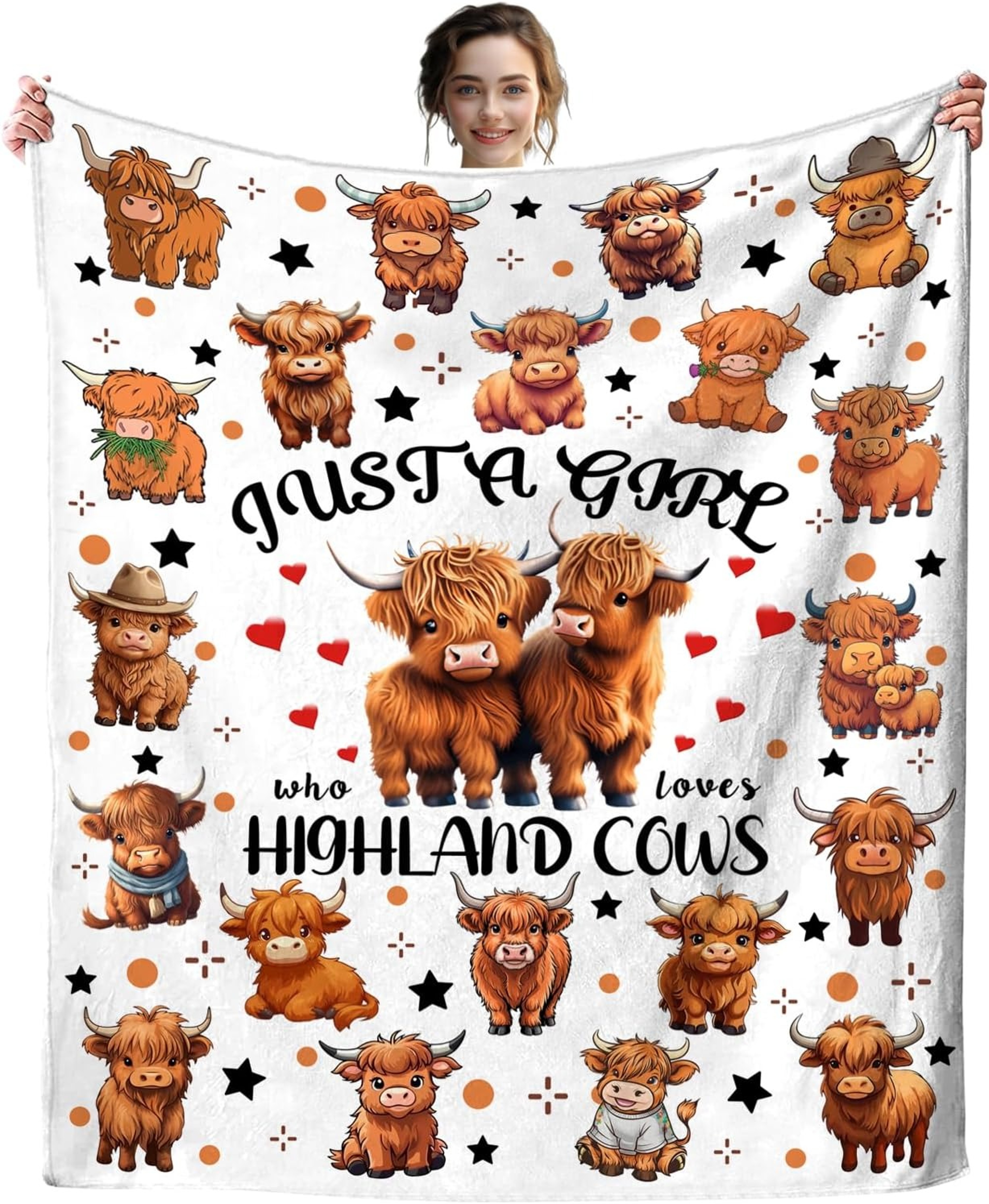 Cute Highland Cow Blanket Soft Flannel Throw Blanket For Couch Bed  Cozy Home Decor 5