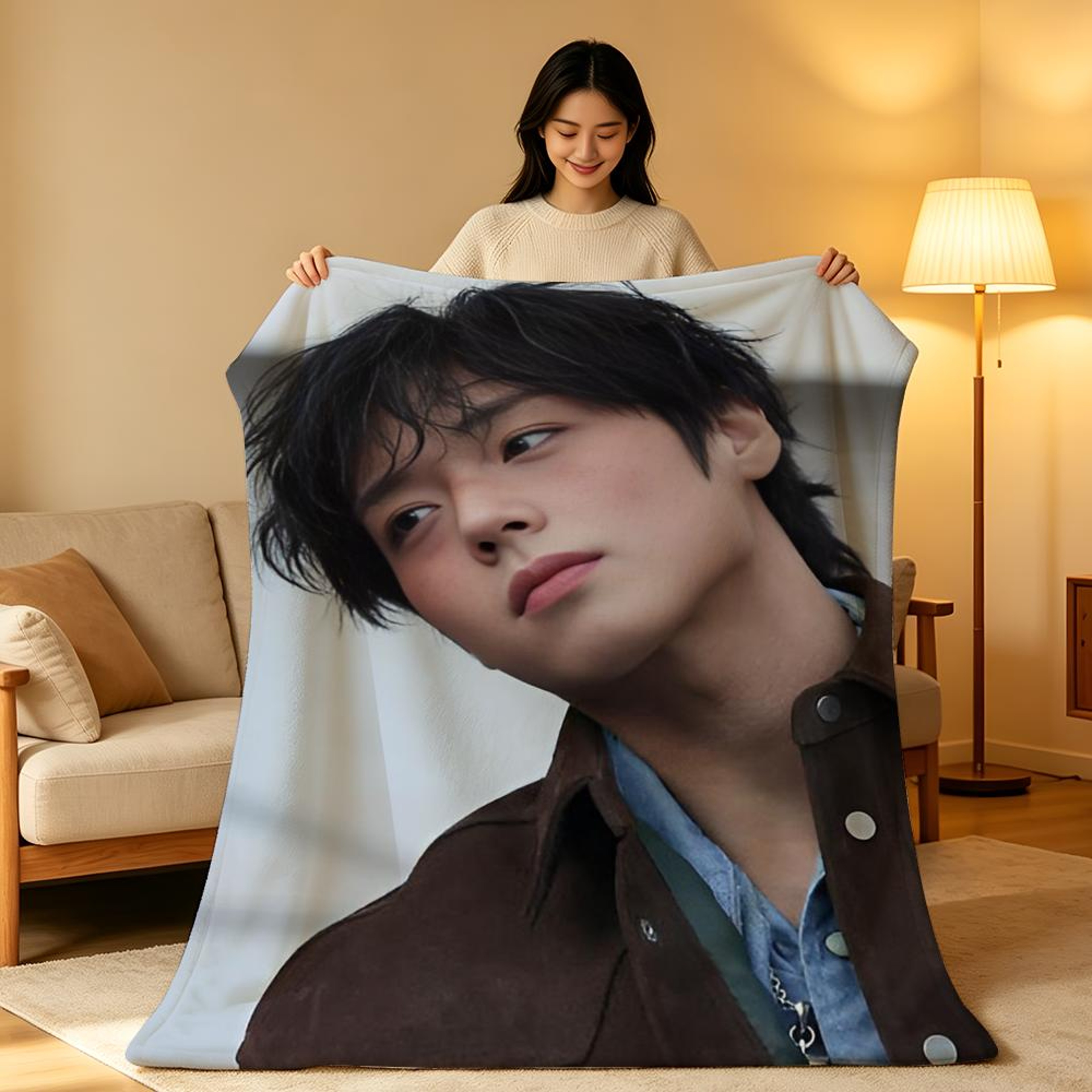 Plush Fleece Throw Blanket Soft K Pop Throw Blanket For Sofa Bed  Travel 3
