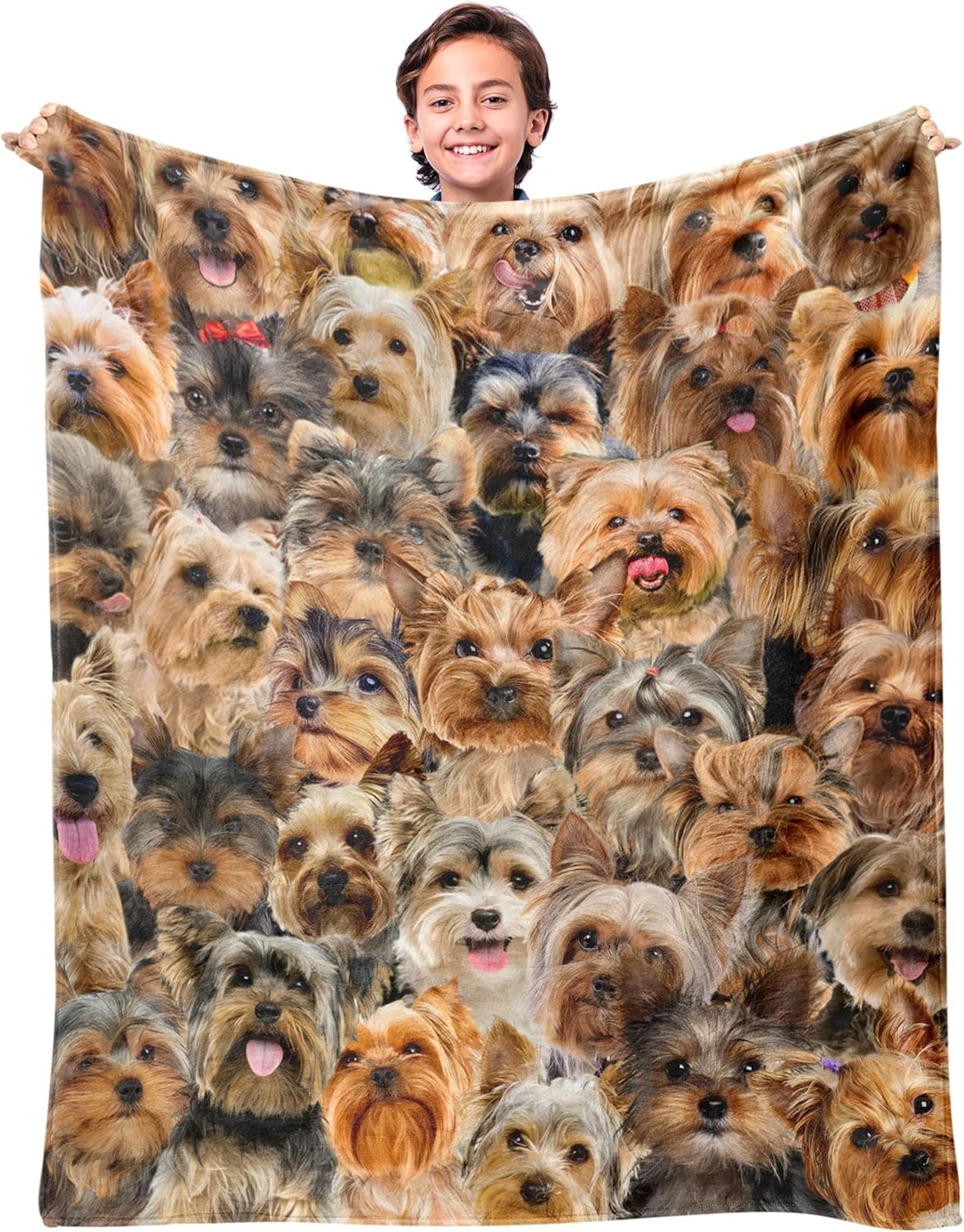 Dog Throw Blanket For Dog Lovers Cute Dog Pattern All Season Cozy Sofa  Travel Blanket 0