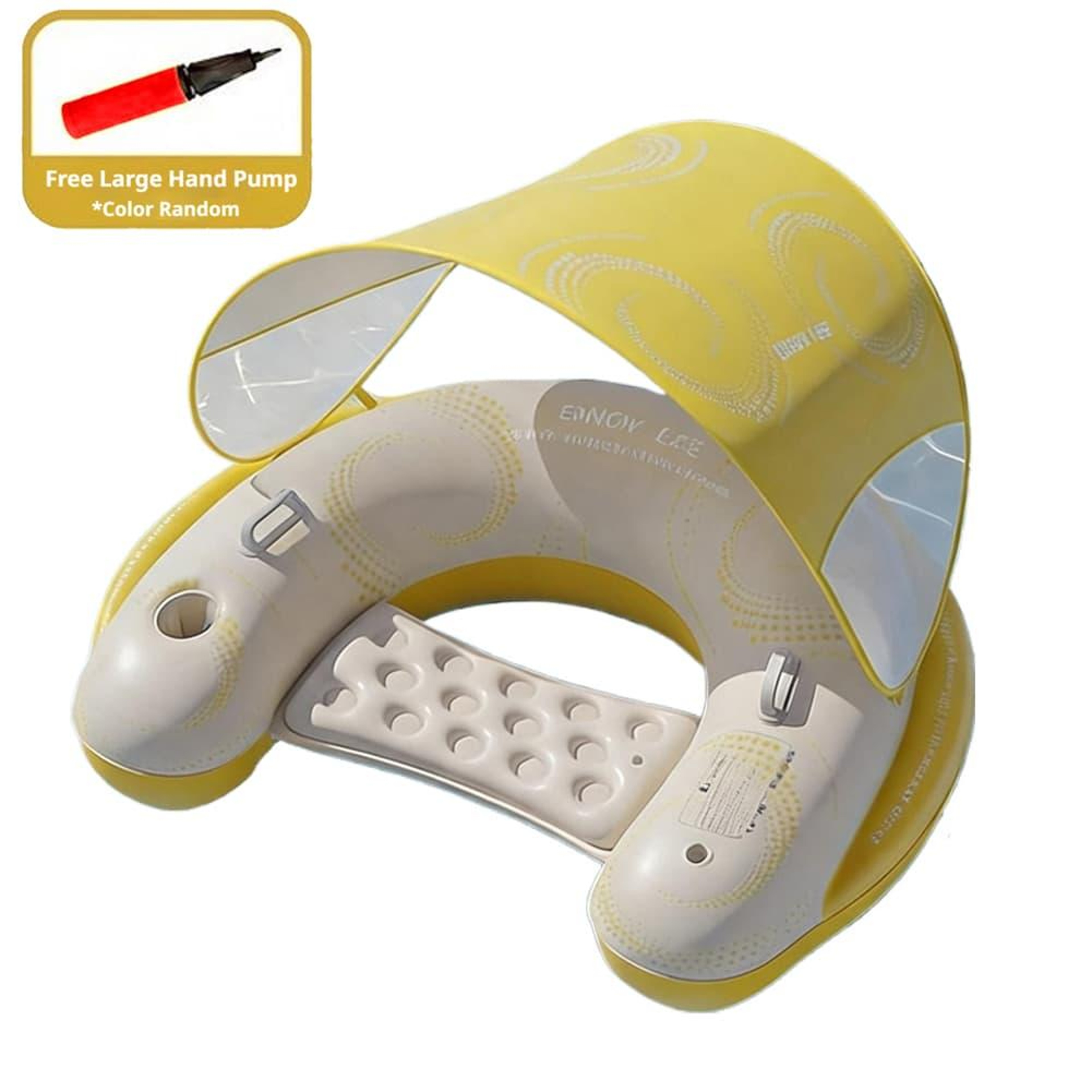 Inflatable Pool Float With Canopy  Cup Holder Portable Floating Lounger Pool Lounge Chair 2