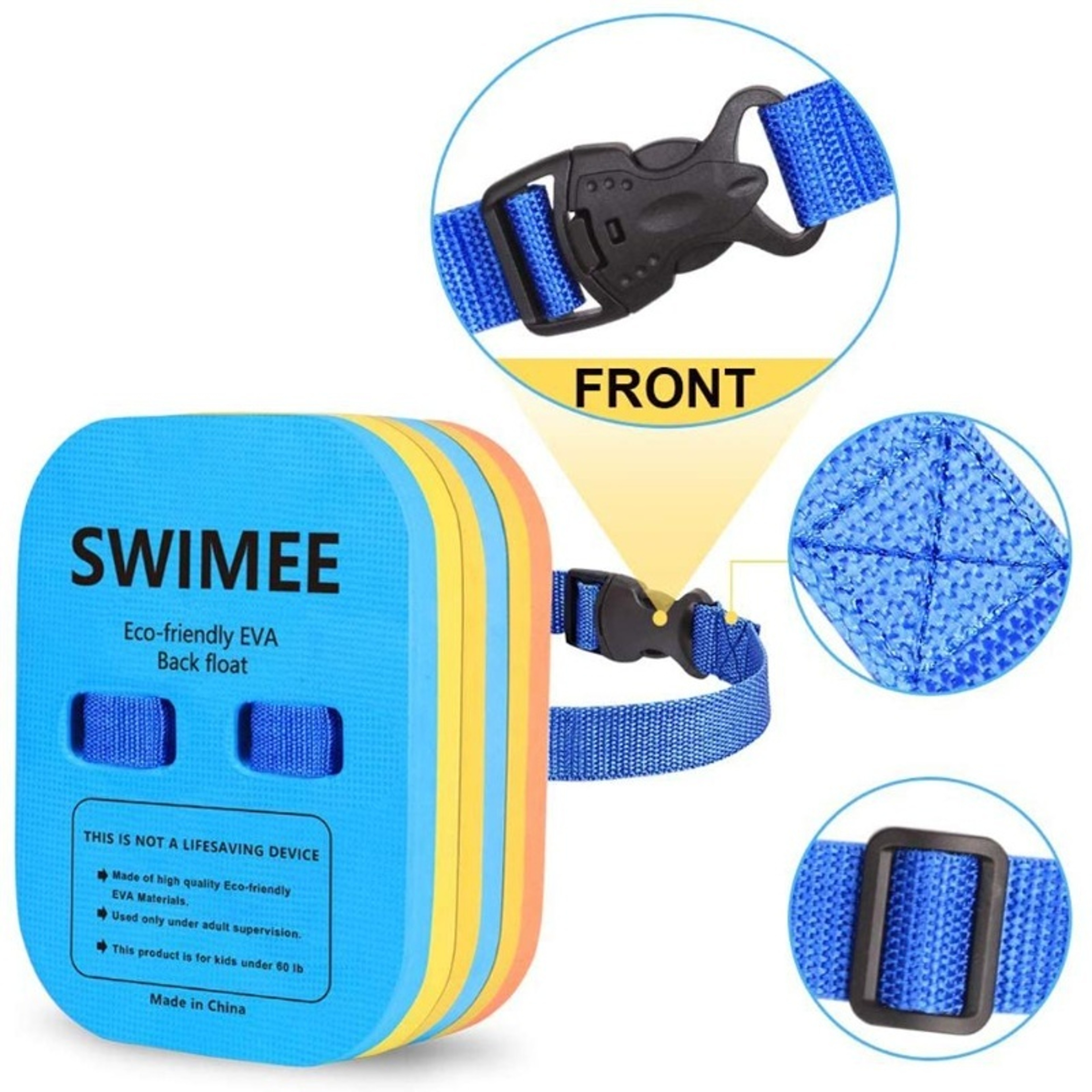 EVA Swim Training Float Back Belt & Swimming Kickboard for Kids & Adults Pool Practice – view 2
