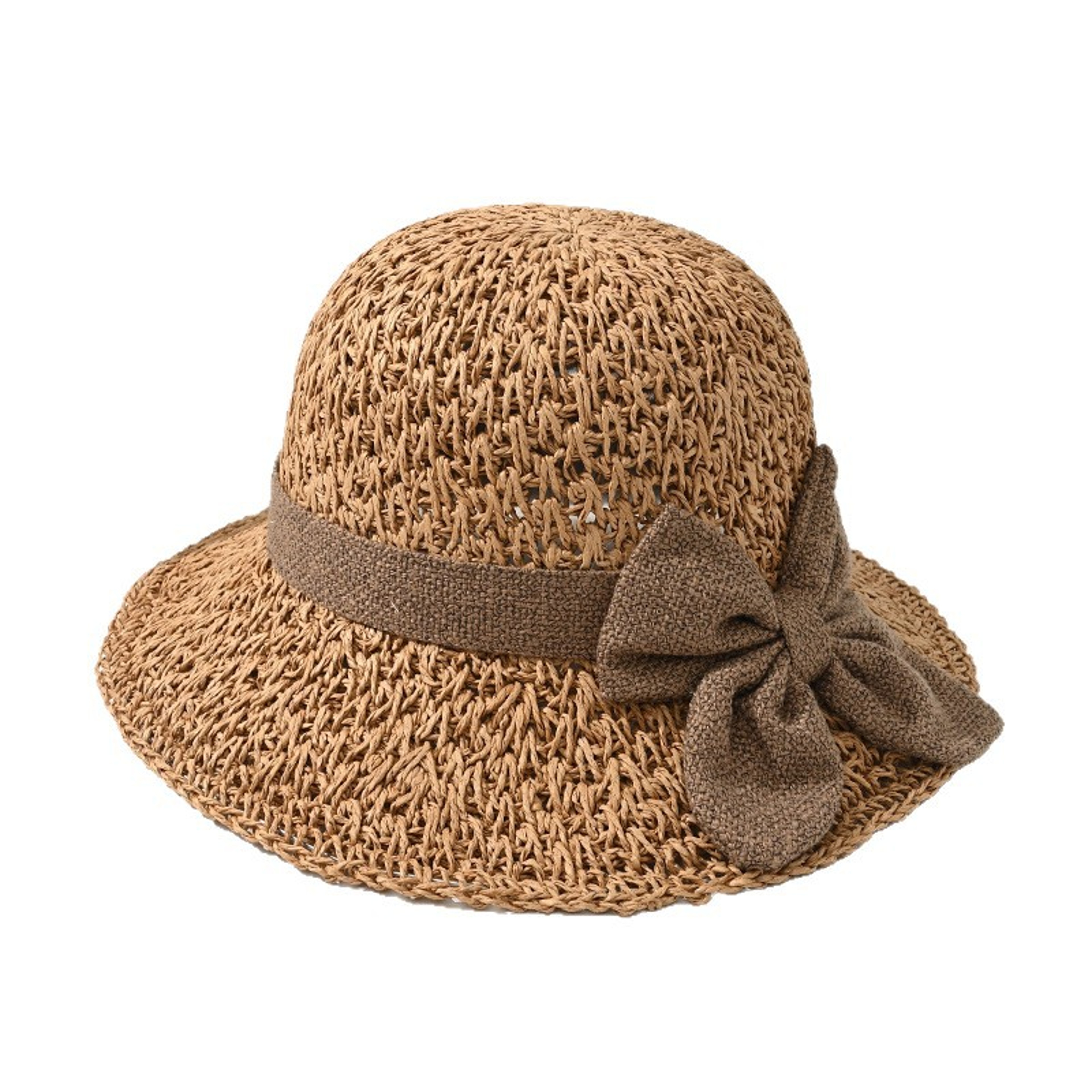 Elegant Straw Sun Hat with Wide Brim & Bow Womens UV Protection Beach Hat – view 8