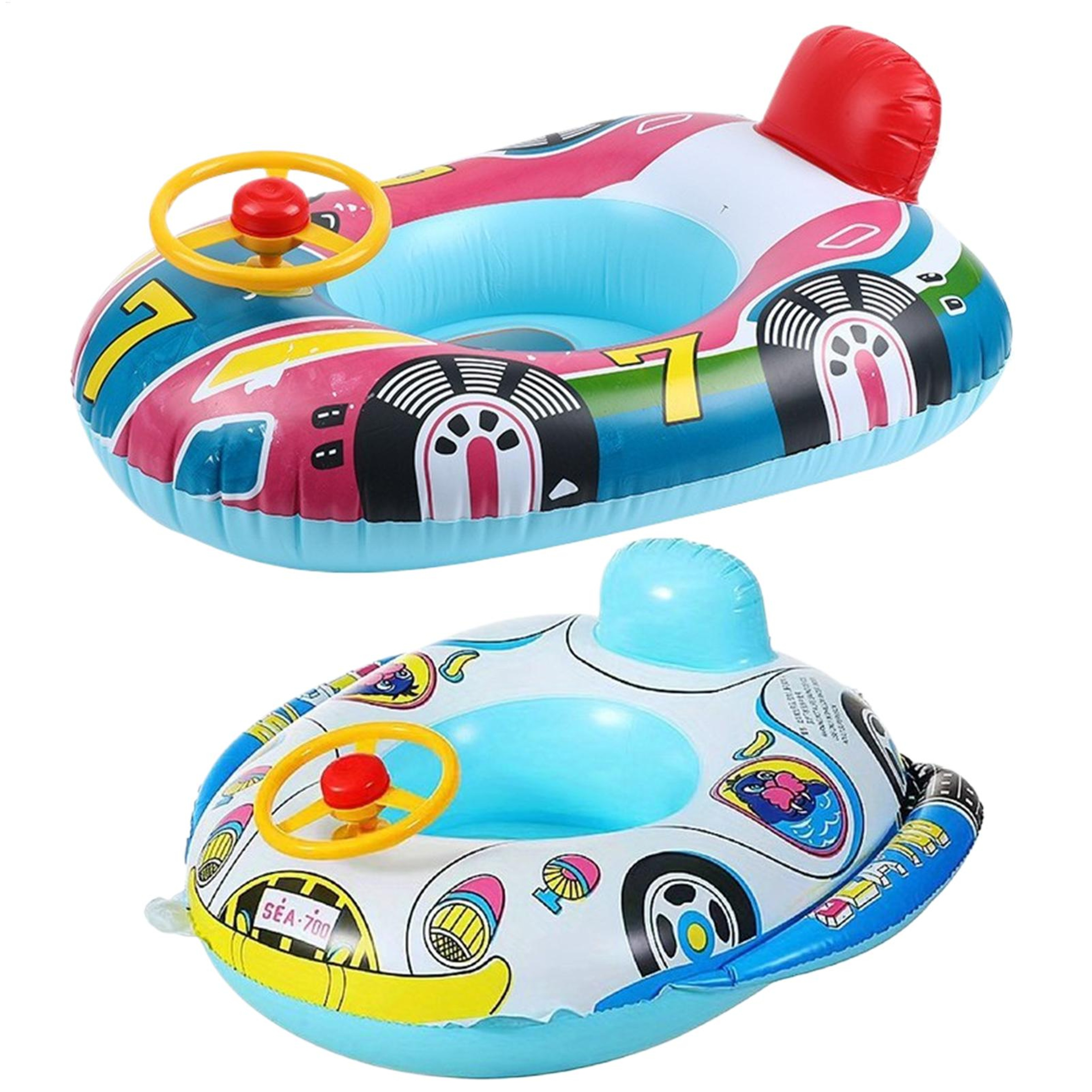Steering Wheel Baby Pool Float With Backrest Inflatable Toddler Swim Seat For Pool  Beach 0