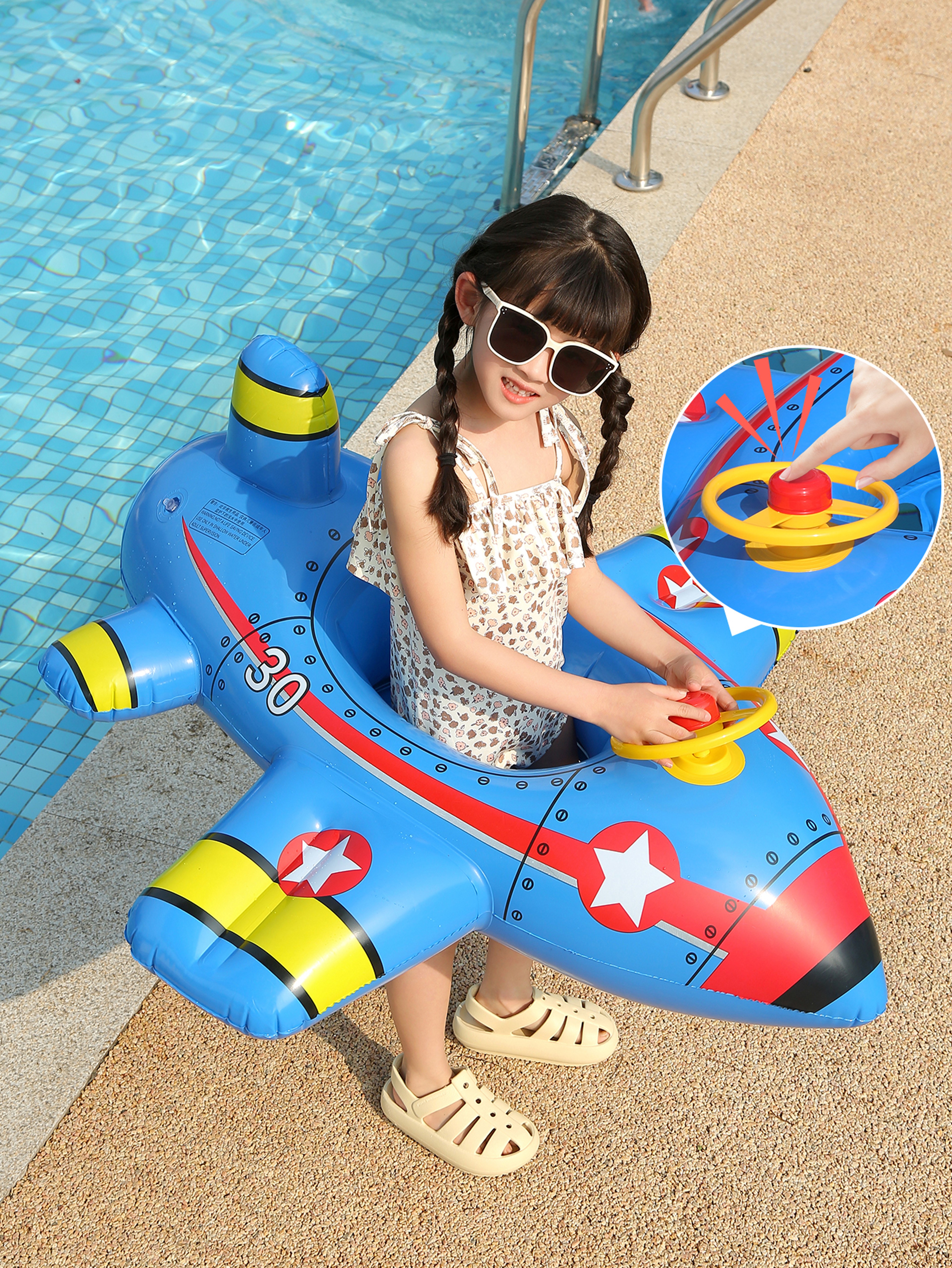 Airplane Kids Swim Ring Inflatable Pool Float For Babies  Toddlers 0