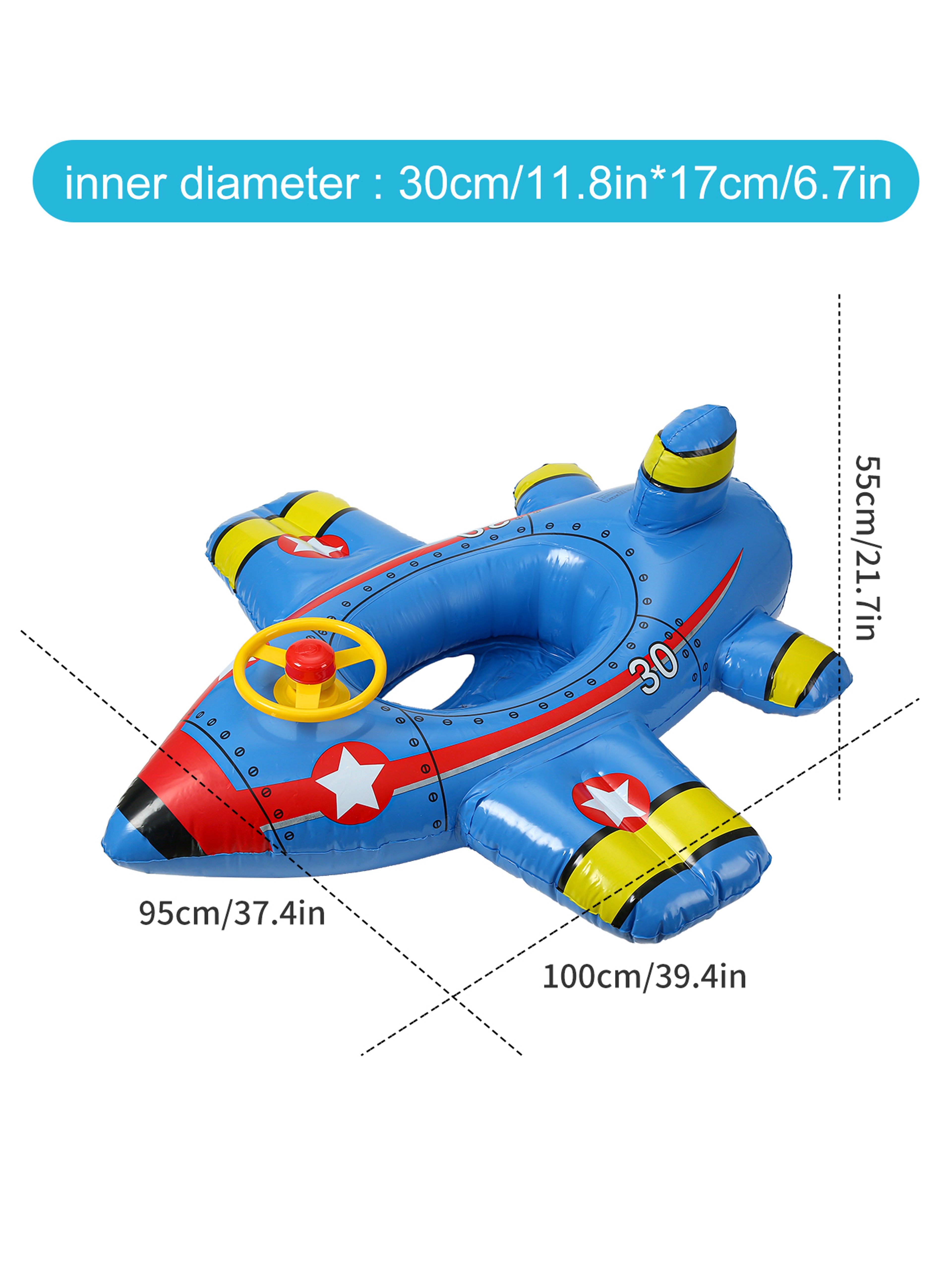 Airplane Kids Swim Ring Inflatable Pool Float For Babies  Toddlers 3