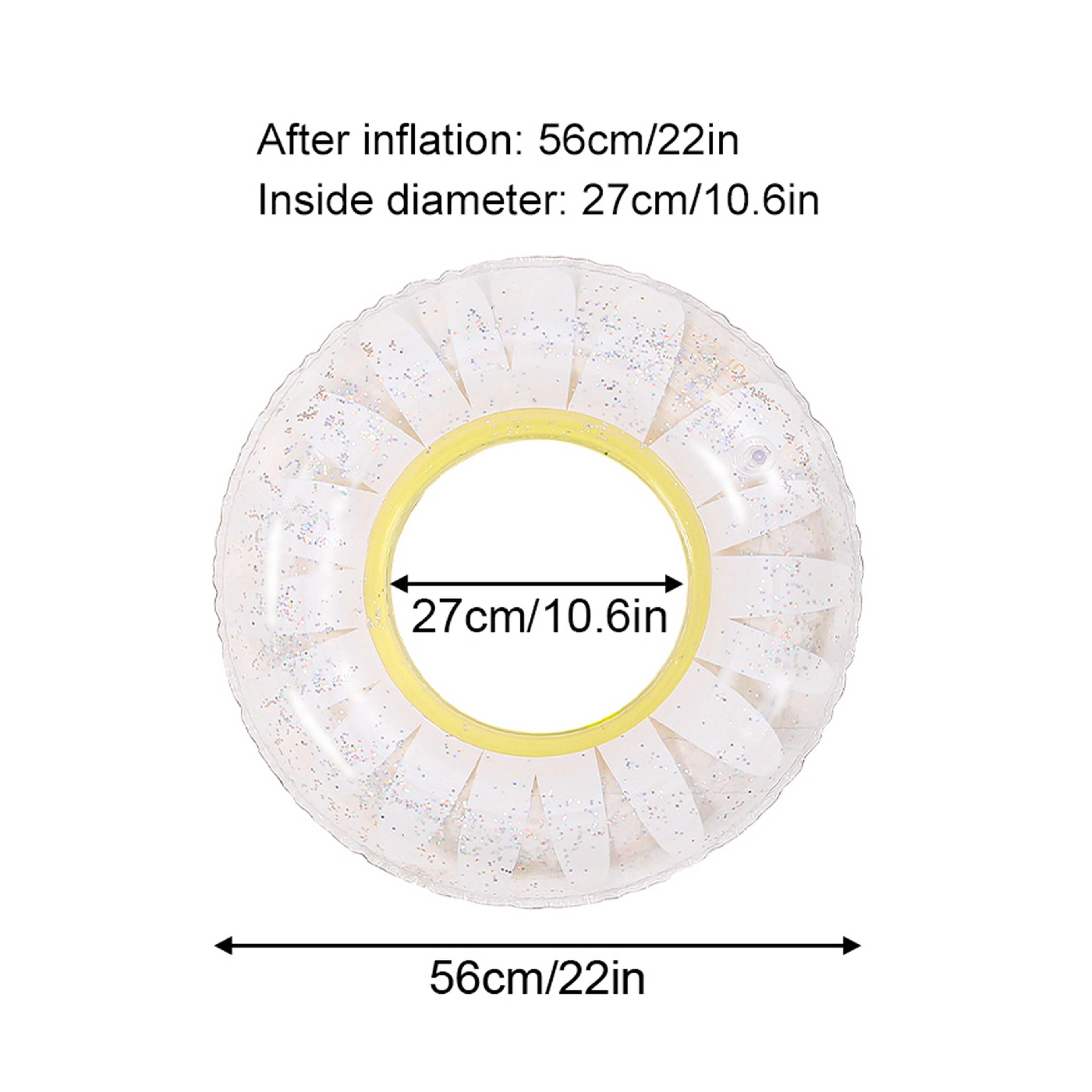 Sunflower Inflatable Pool Float Transparent Glitter Adult Swim Ring For Pool  Beach Fun 4