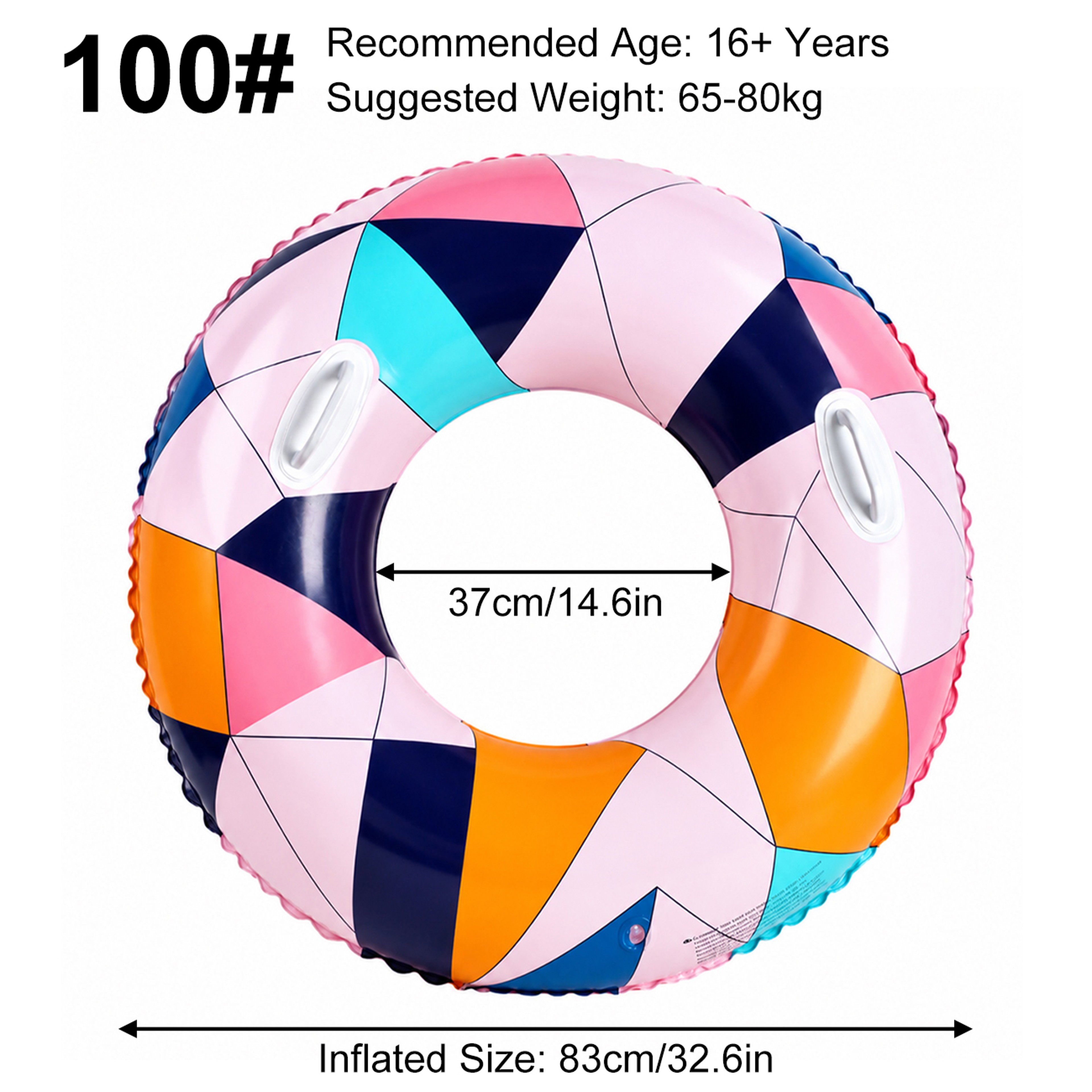 ColorSplash Adult Pool Float Inflatable Swim Ring With Handles For Pool Beach  Summer Fun 5
