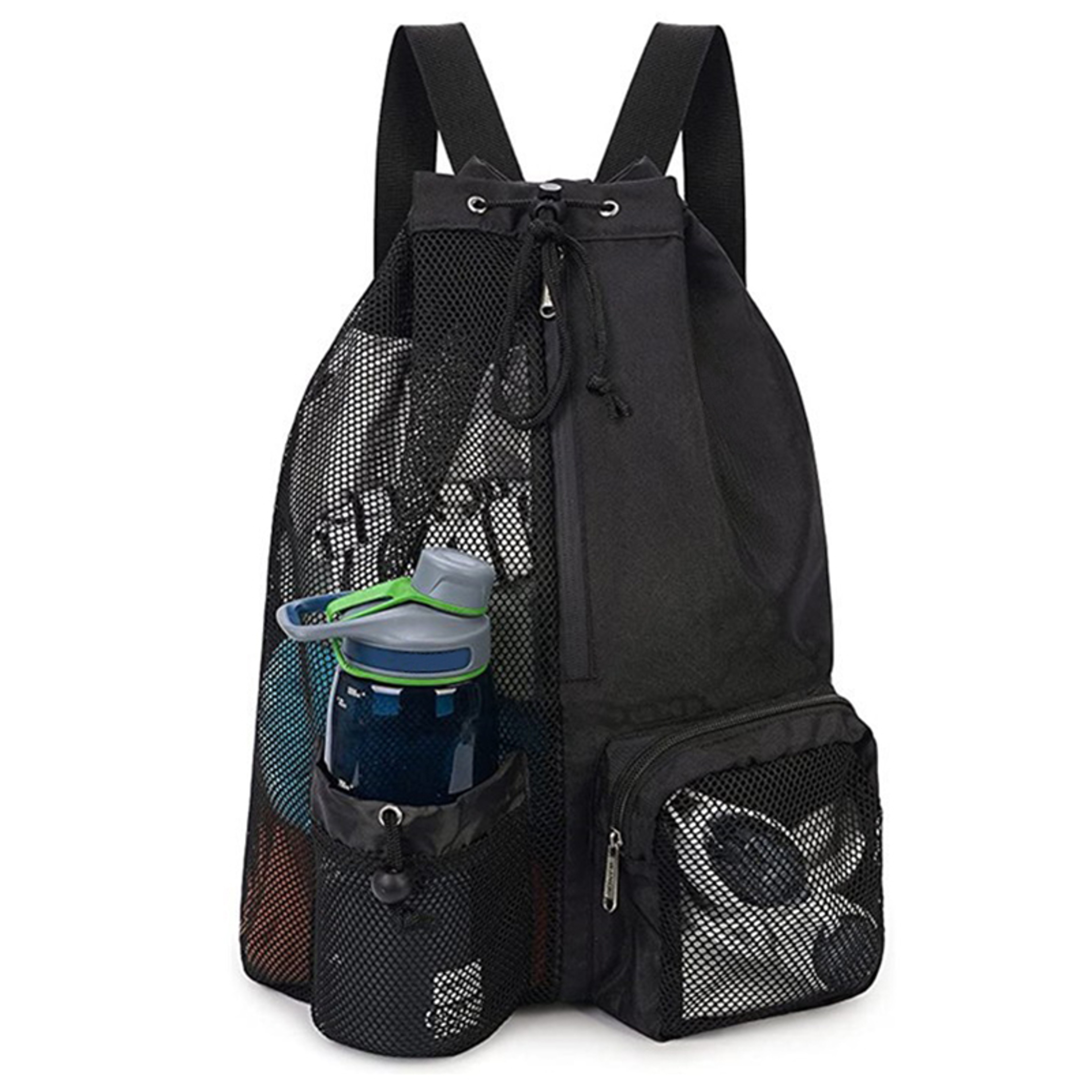 Mesh Swim Bag Drawstring Backpack With Wet Pocket For Gym Beach  Pool 5