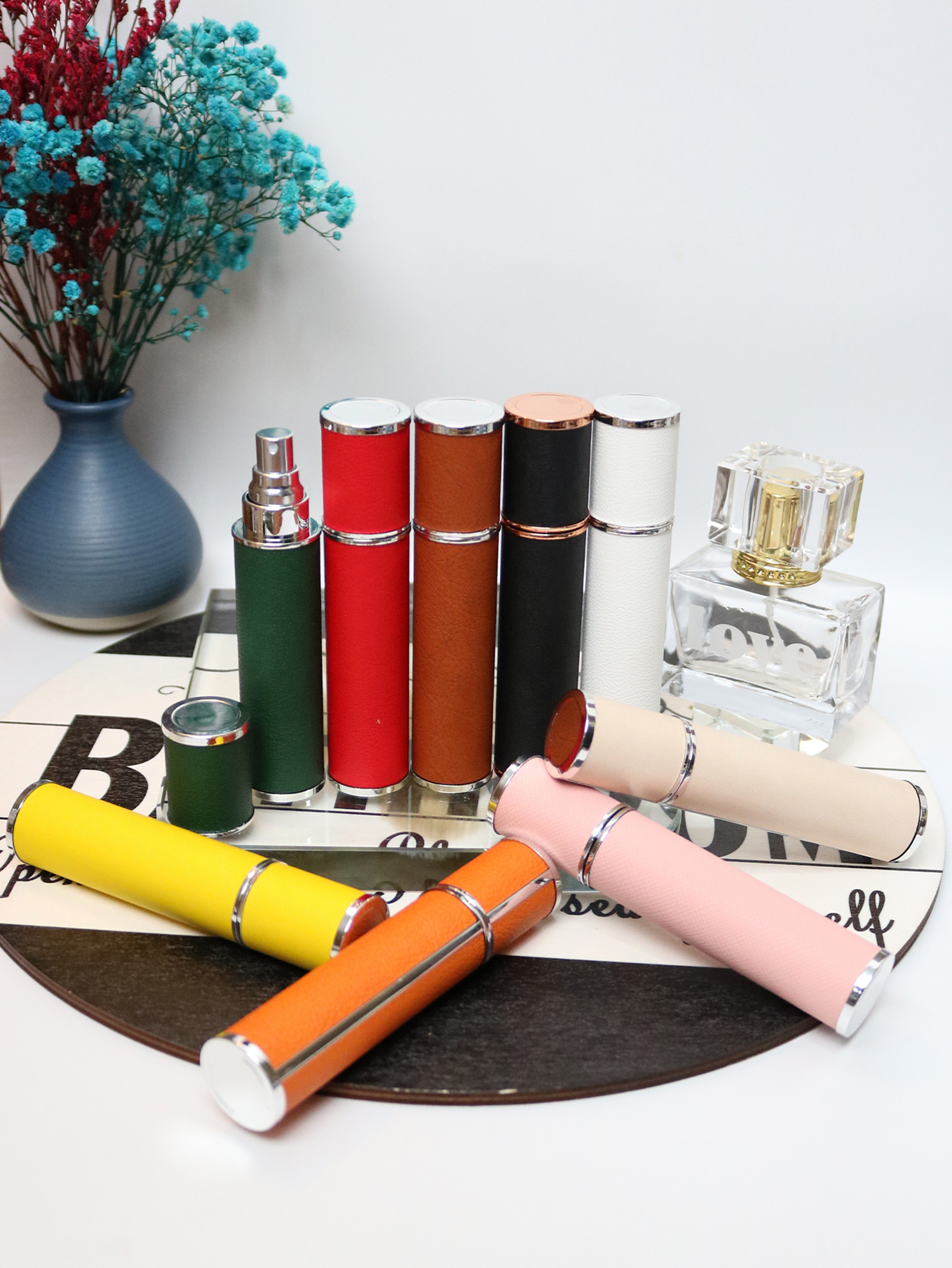 Luxe Scent Refillable Perfume Atomizer Leather Travel Perfume Bottle 0