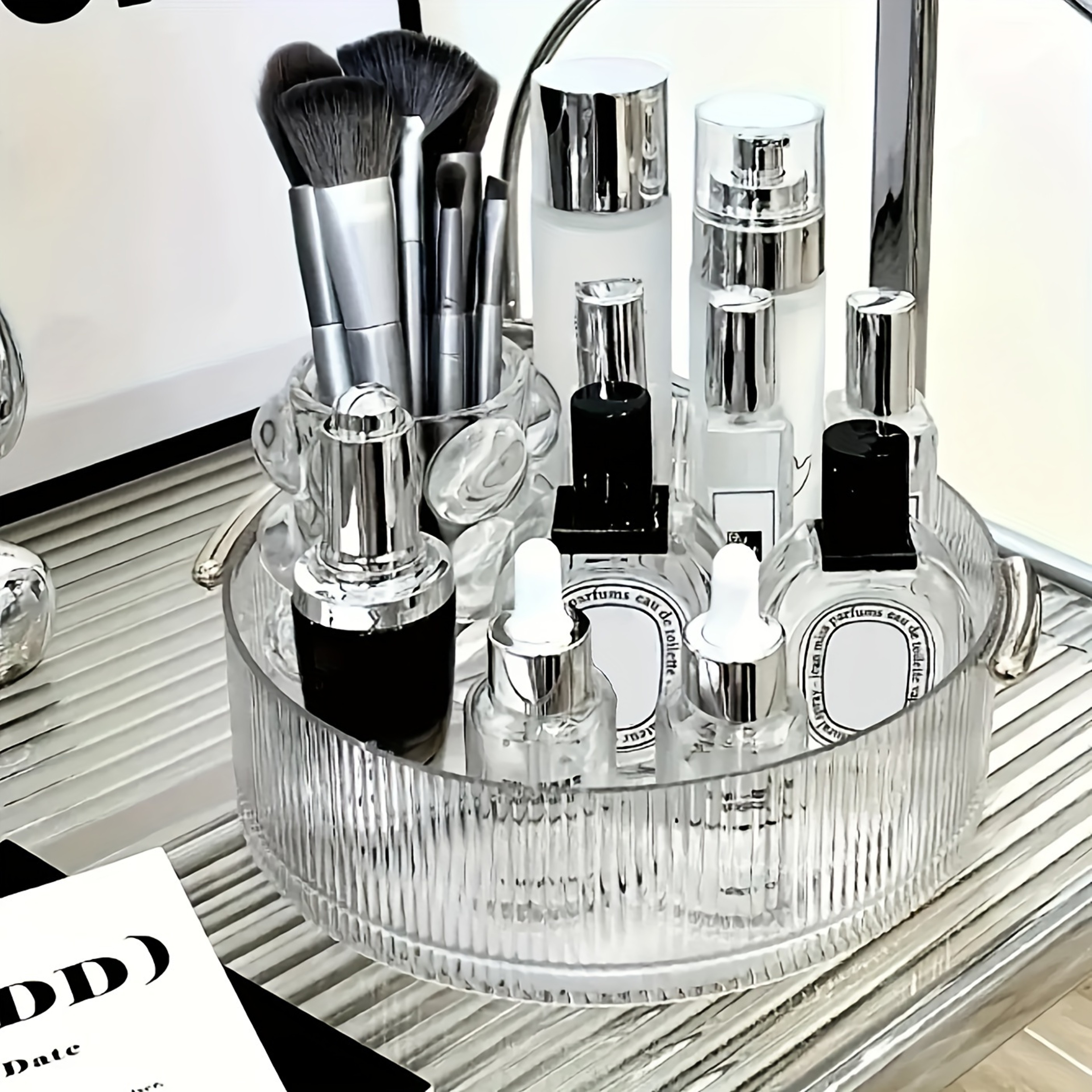 Rotating Makeup Organizer and Perfume Organizer Vanity Storage Tray – view 3