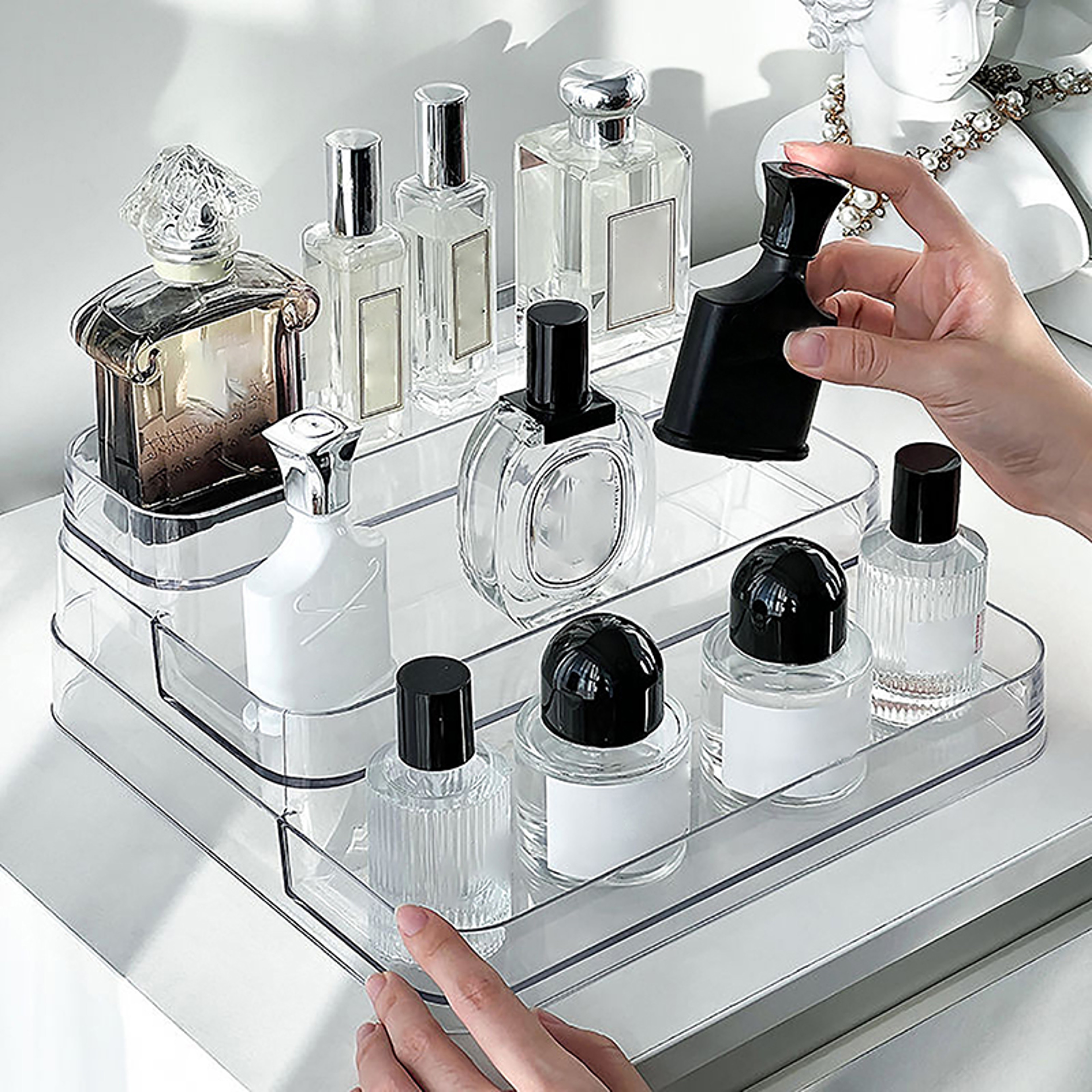 Perfume Organizer Clear Cosmetic Organizer and Display Shelf – view 2