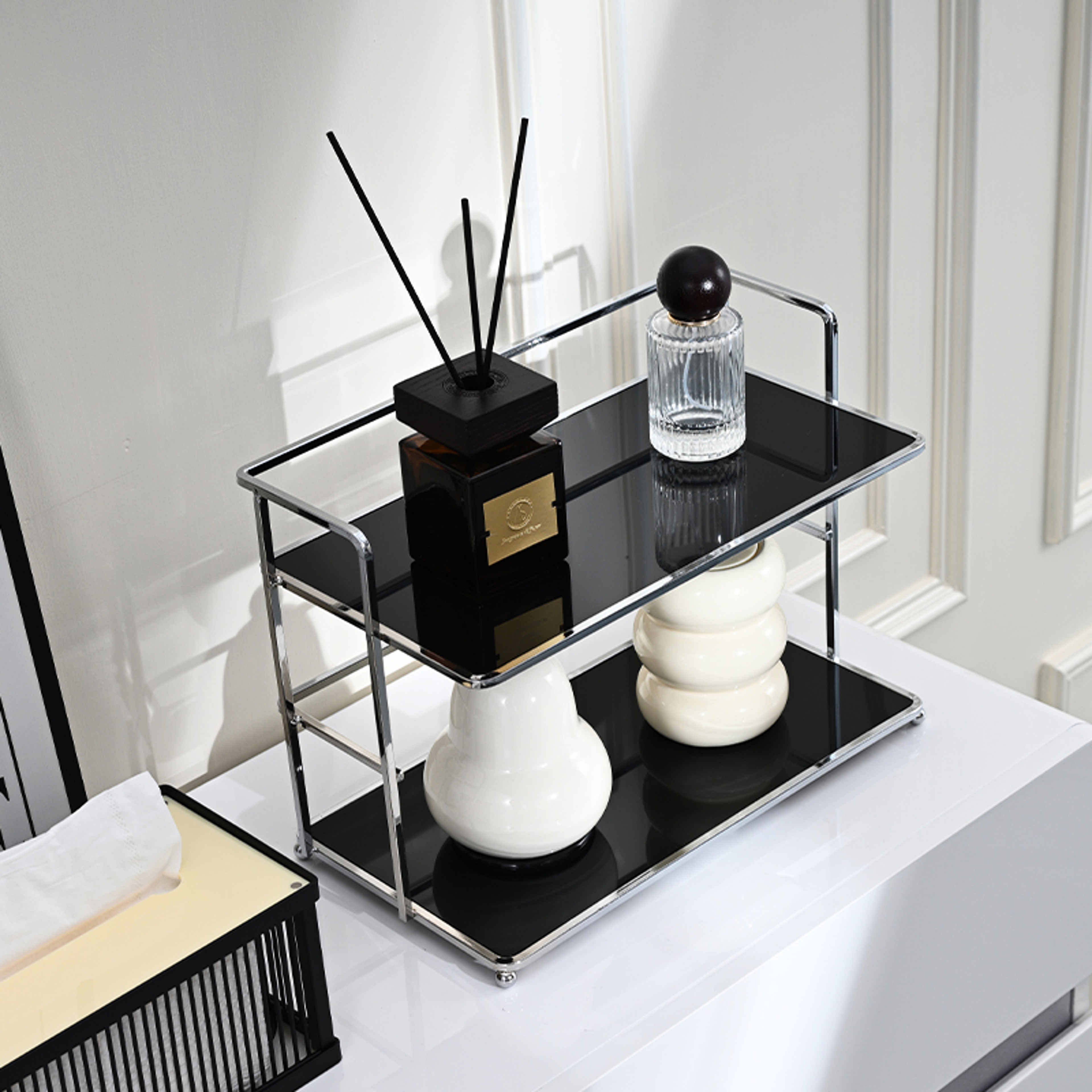 Acrylic Storage Rack for Countertop, Cups, Cosmetics & Perfume – view 6