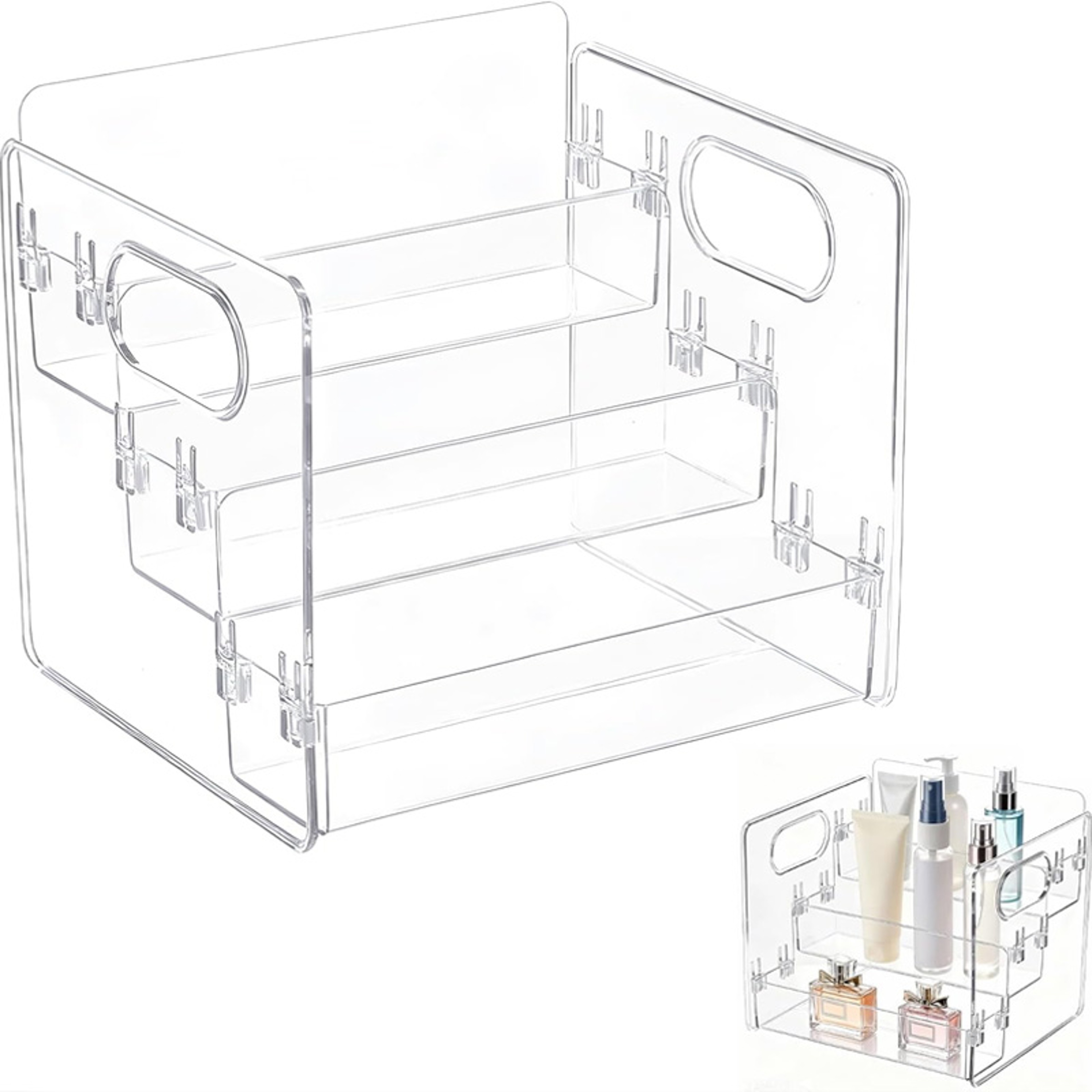 Makeup Organizer with Carry Handle for Vanity, Cosmetics and Jewelry – view 1