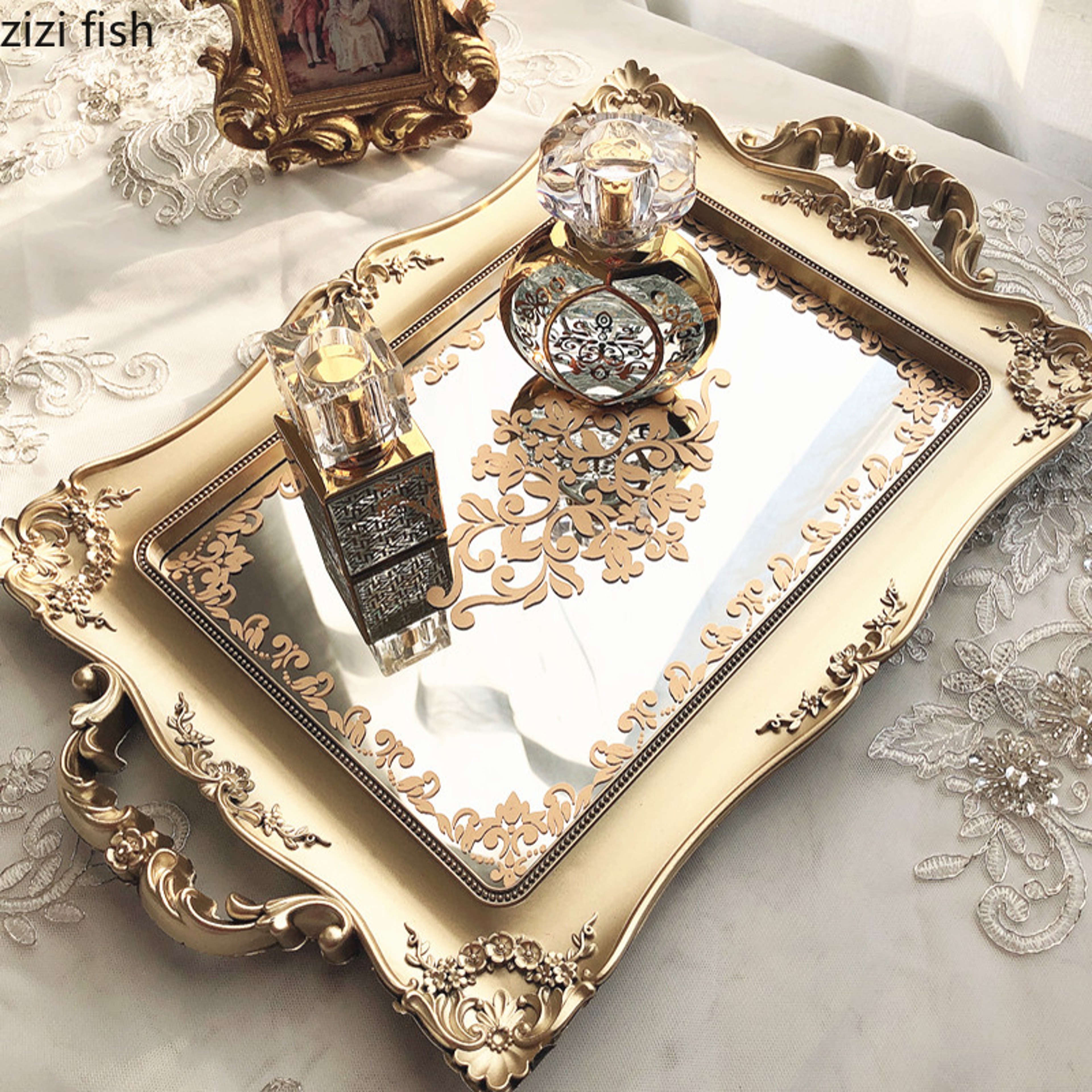 Mirror Finish Vanity Organizer Tray for Cosmetics, Jewelry and Bathroom Essentials – view 2