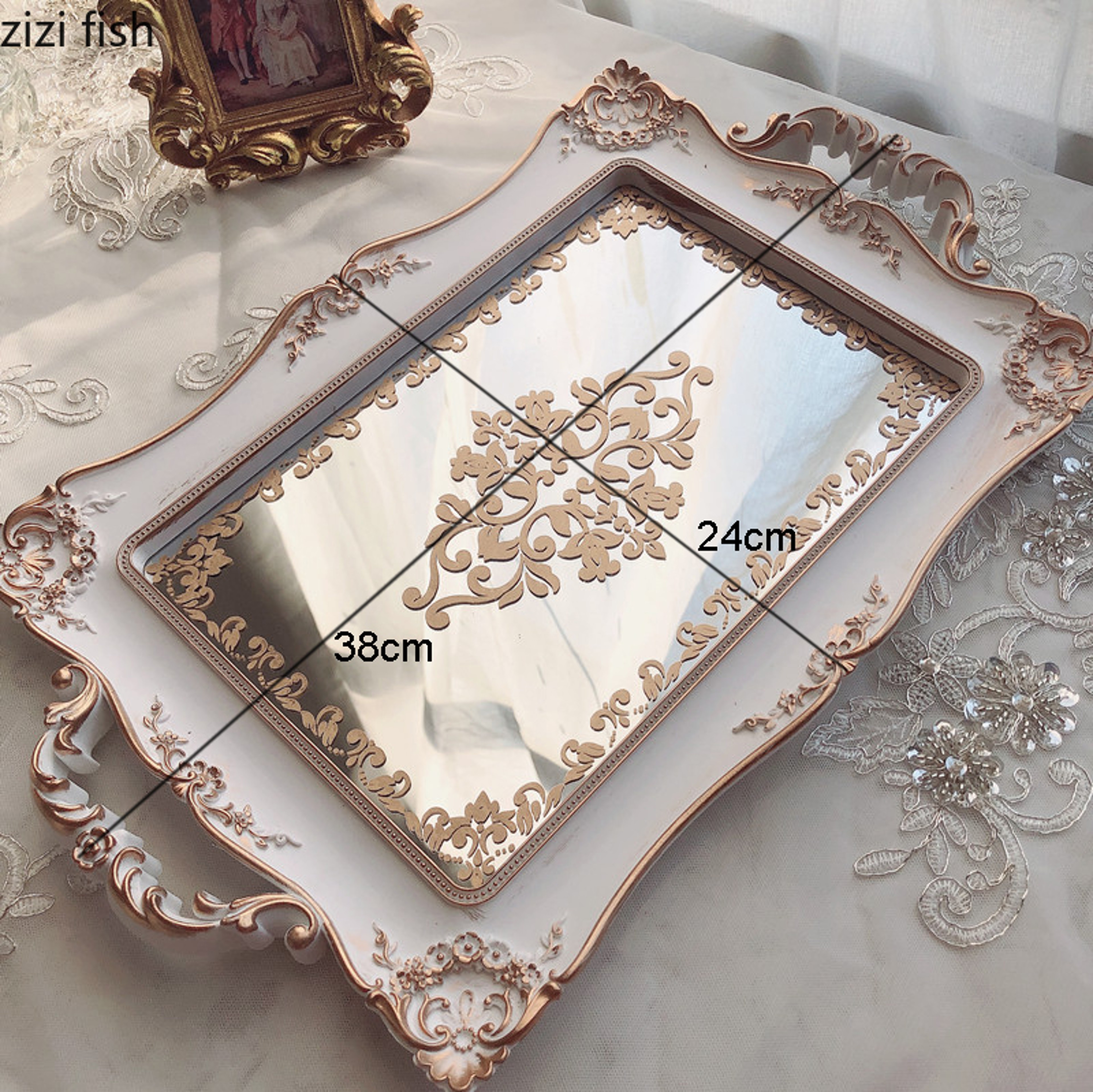 Mirror Finish Vanity Organizer Tray for Cosmetics, Jewelry and Bathroom Essentials – view 5