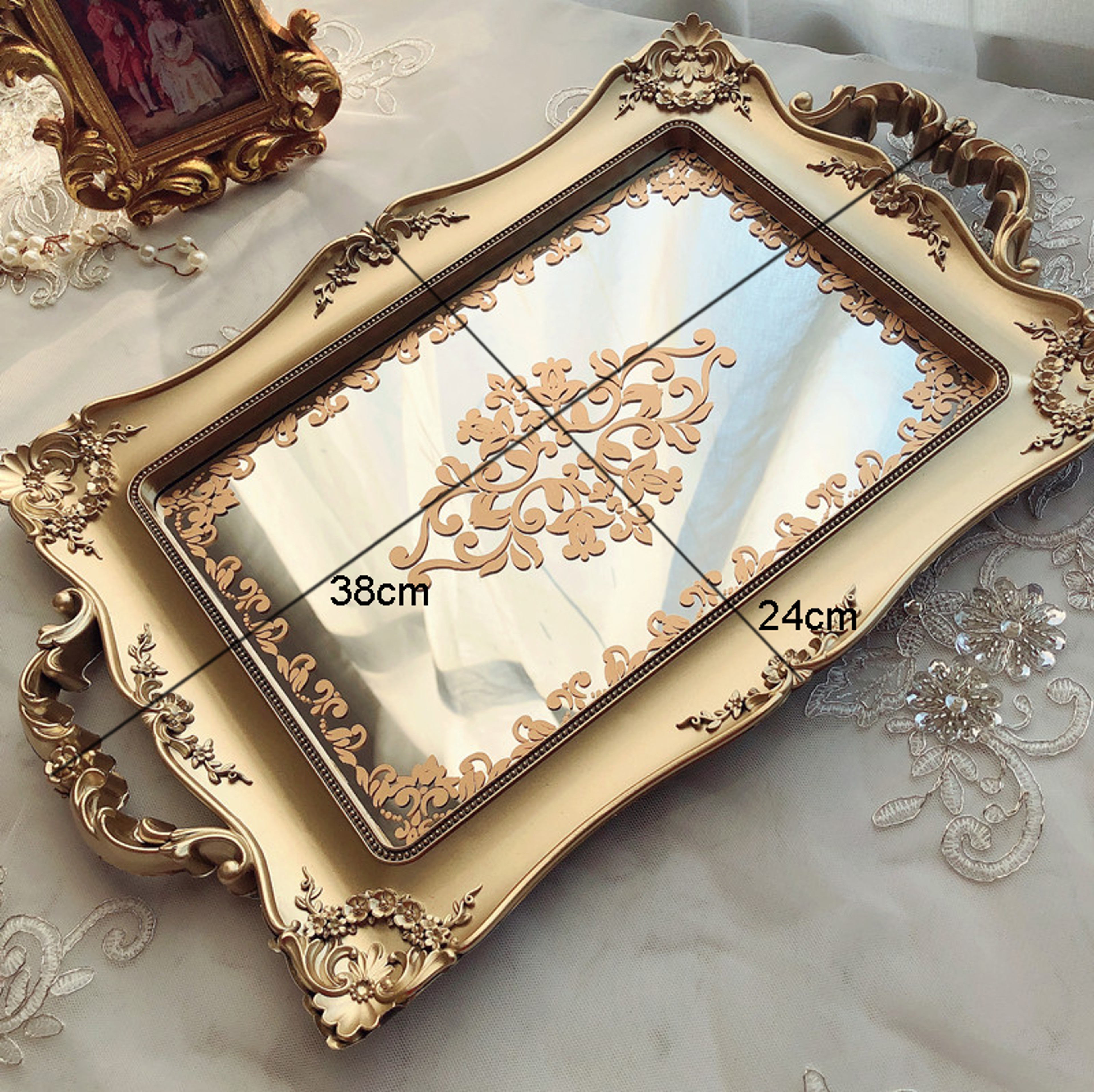Mirror Finish Vanity Organizer Tray for Cosmetics, Jewelry and Bathroom Essentials – view 8