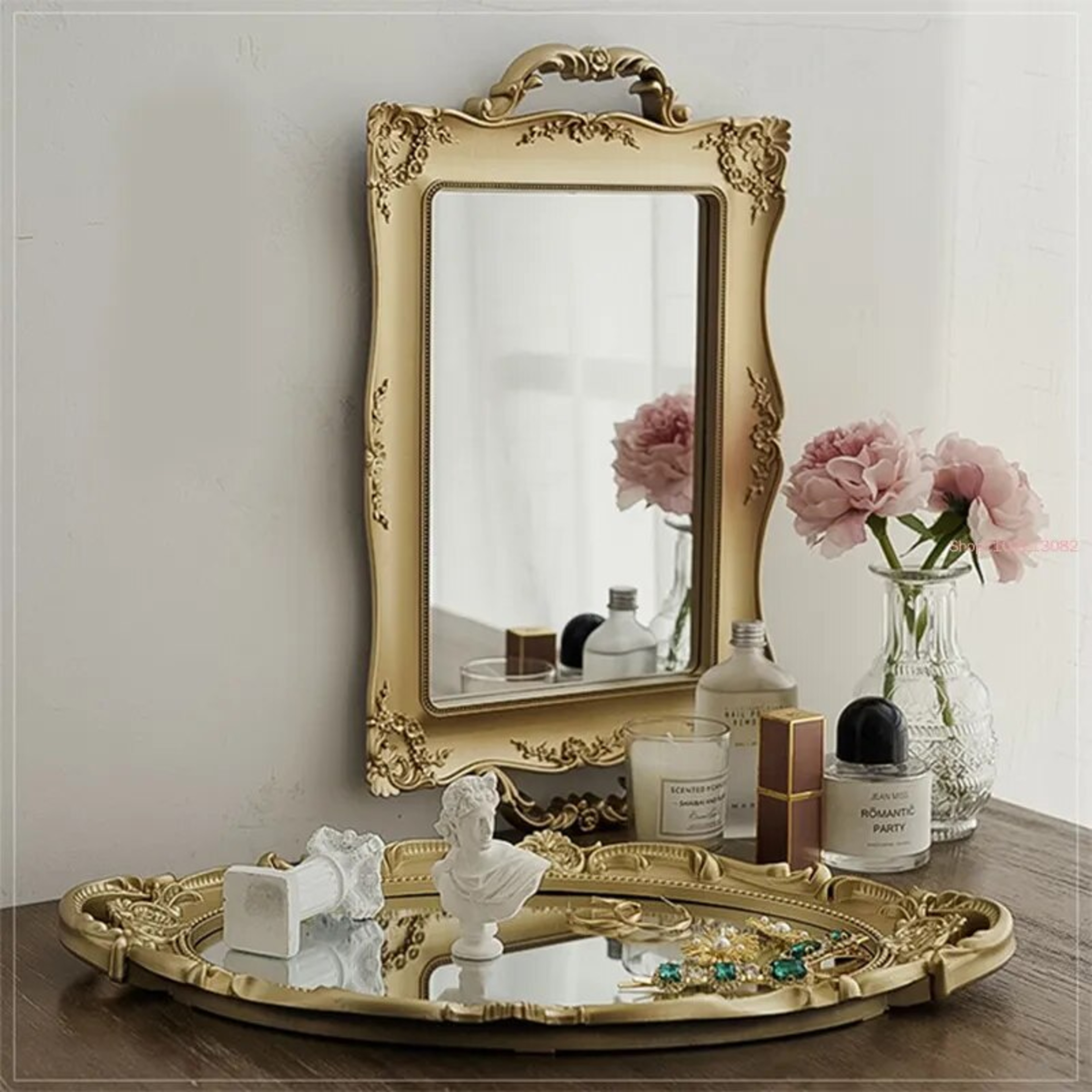 Vintage Mirrored Vanity Tray for Perfume, Jewelry and Elegant Dresser Decor – view 4