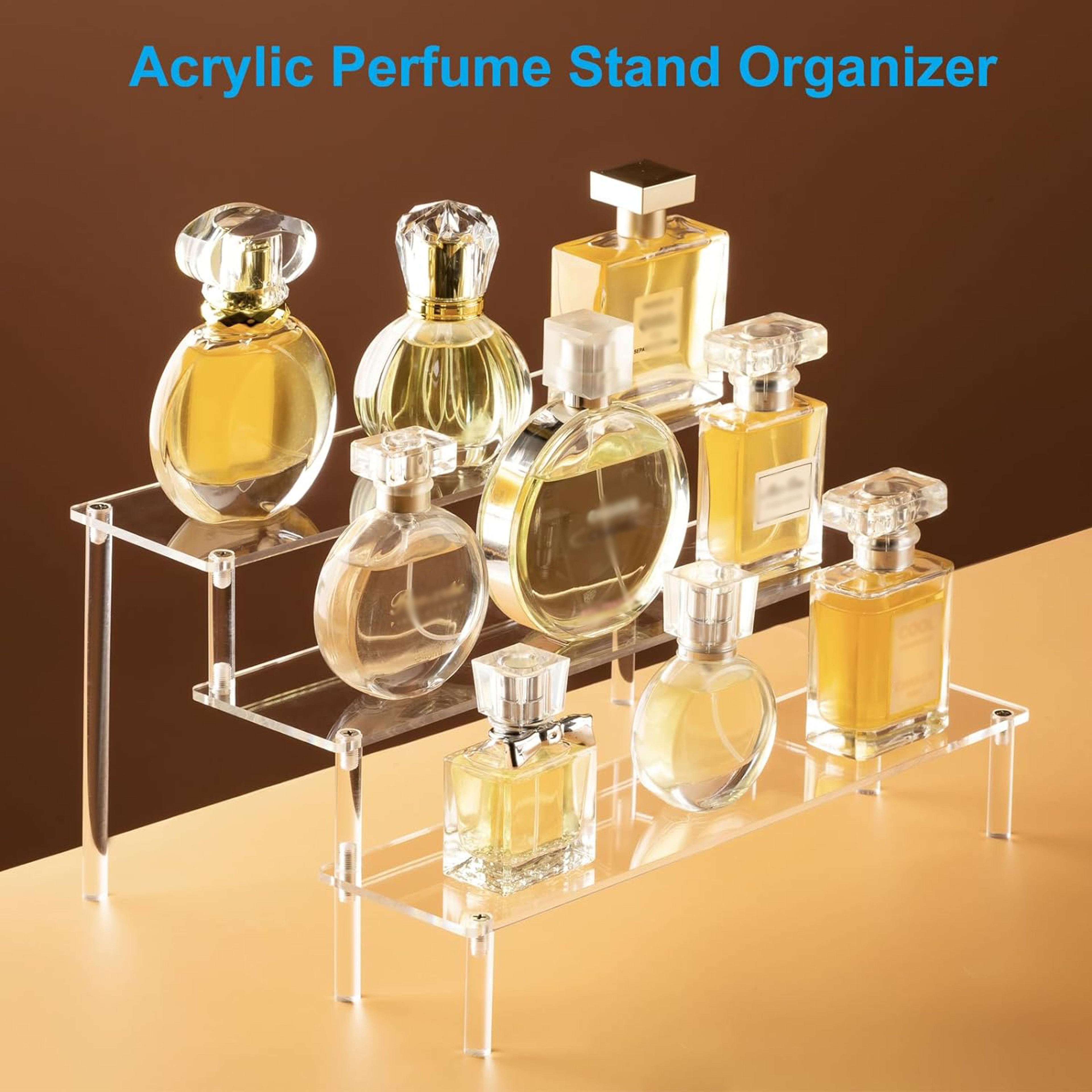 Acrylic Display Stand Clear Riser Shelf For Perfume Collectibles And Cupcakes 0