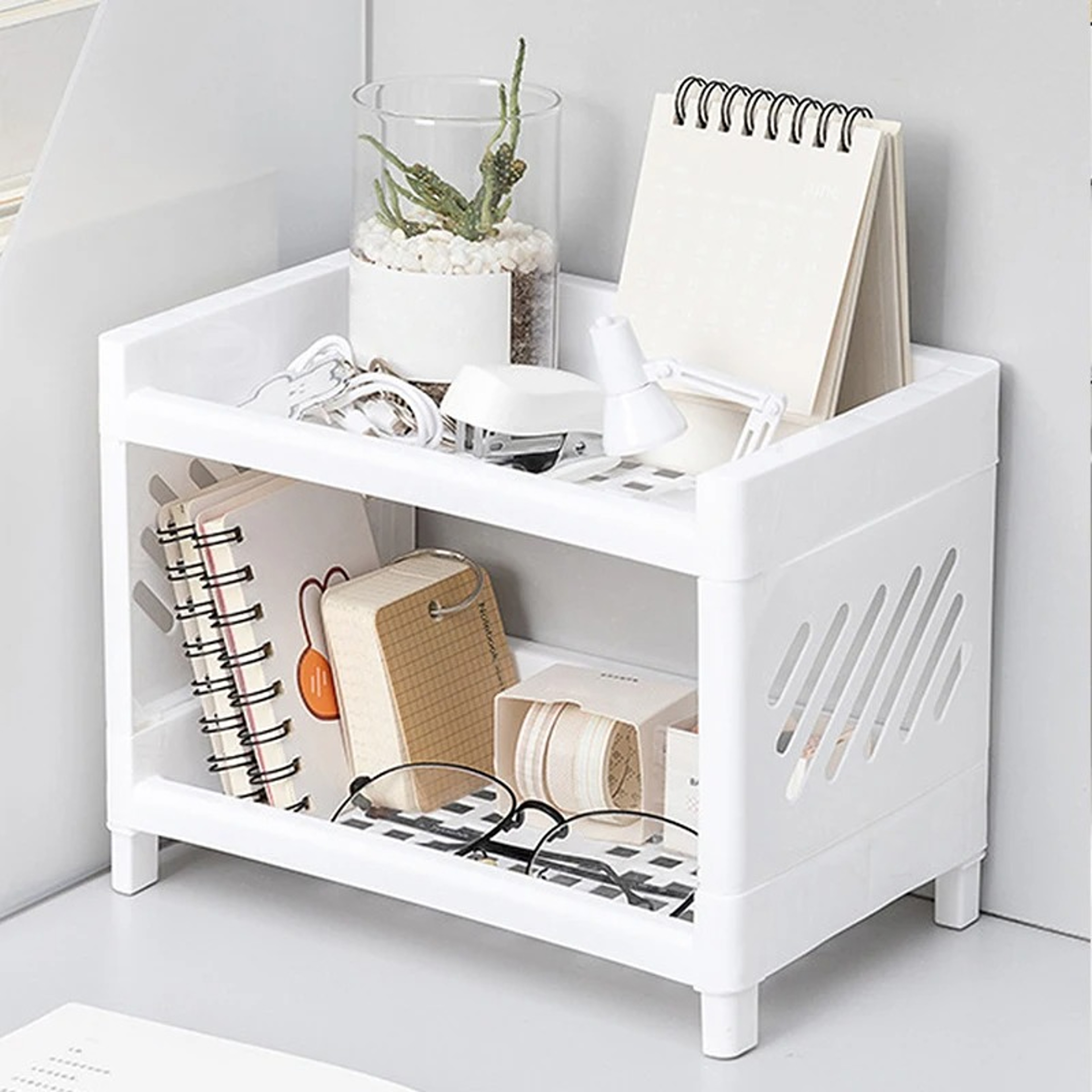 Desk Organizer Space Saving Desktop Storage Rack for Office, Stationery & Cosmetics – view 1