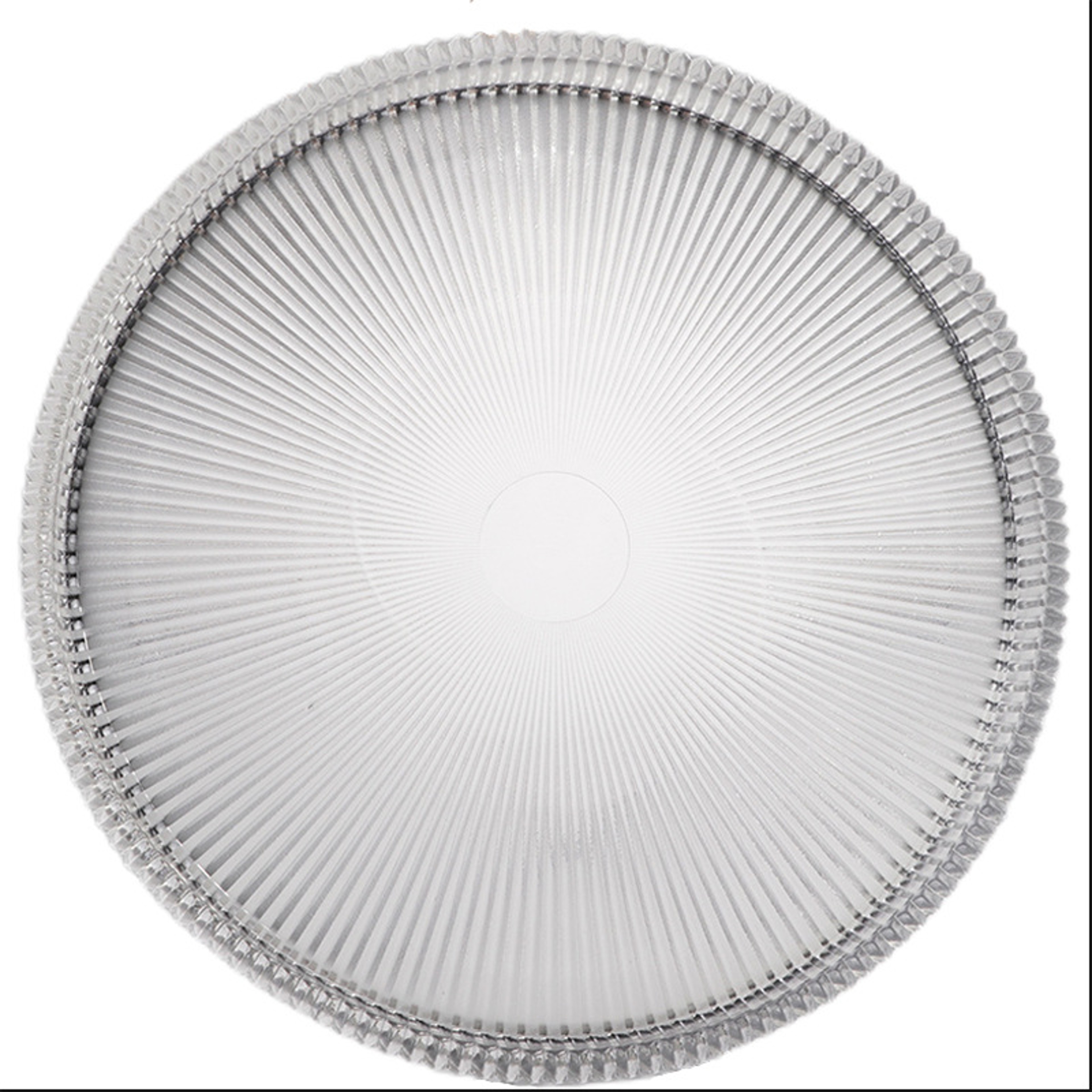 Elegant Striped Glass Serving Tray Round Crystal Glass Fruit Plate  Decorative Centerpiece 4