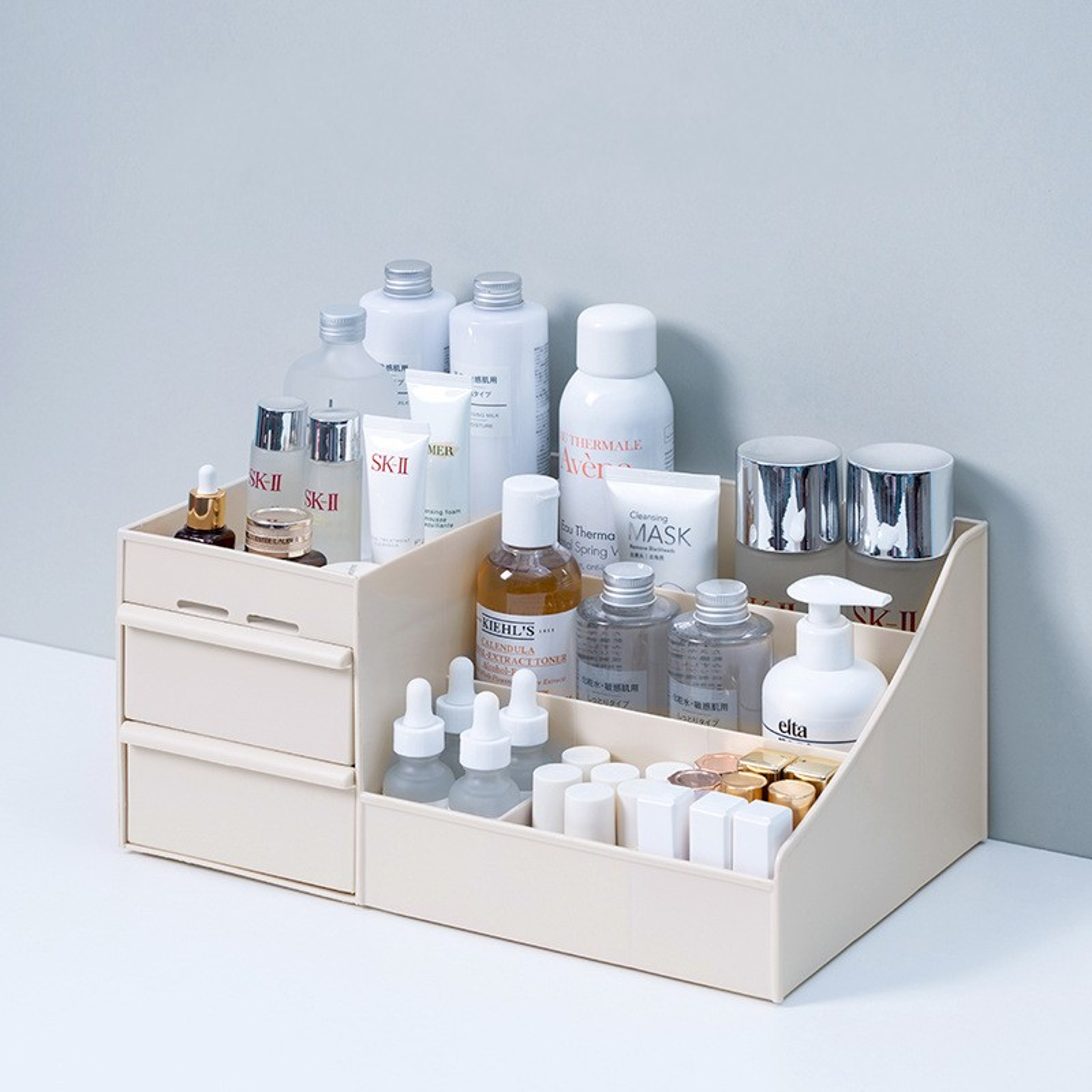 Large Capacity Makeup Organizer With Drawer Desktop Cosmetic Storage Box For Jewelry  Beauty Essent 0