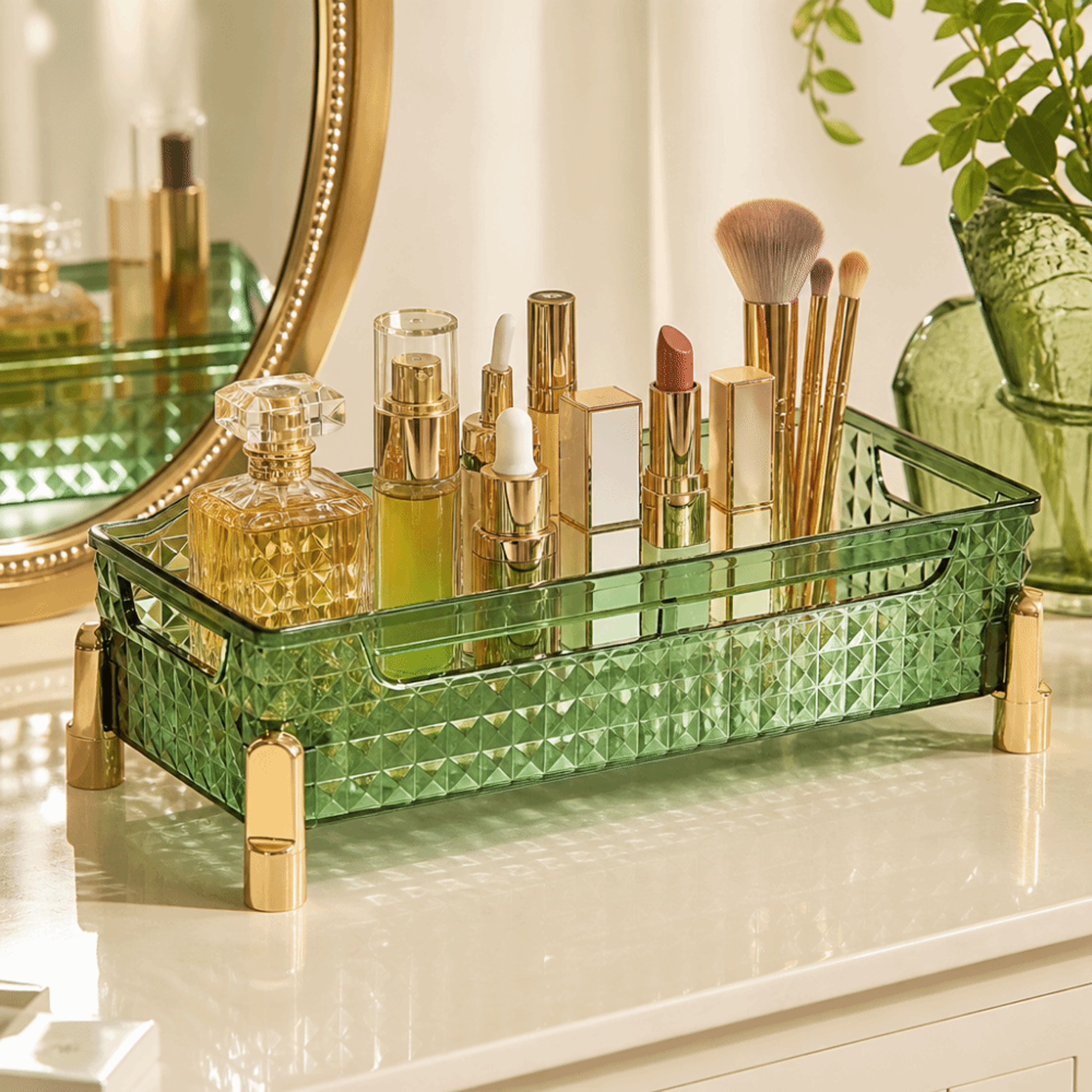 Luxe Clear Makeup Organizer Large Capacity Cosmetic Storage Box For Vanity  Skincare 3