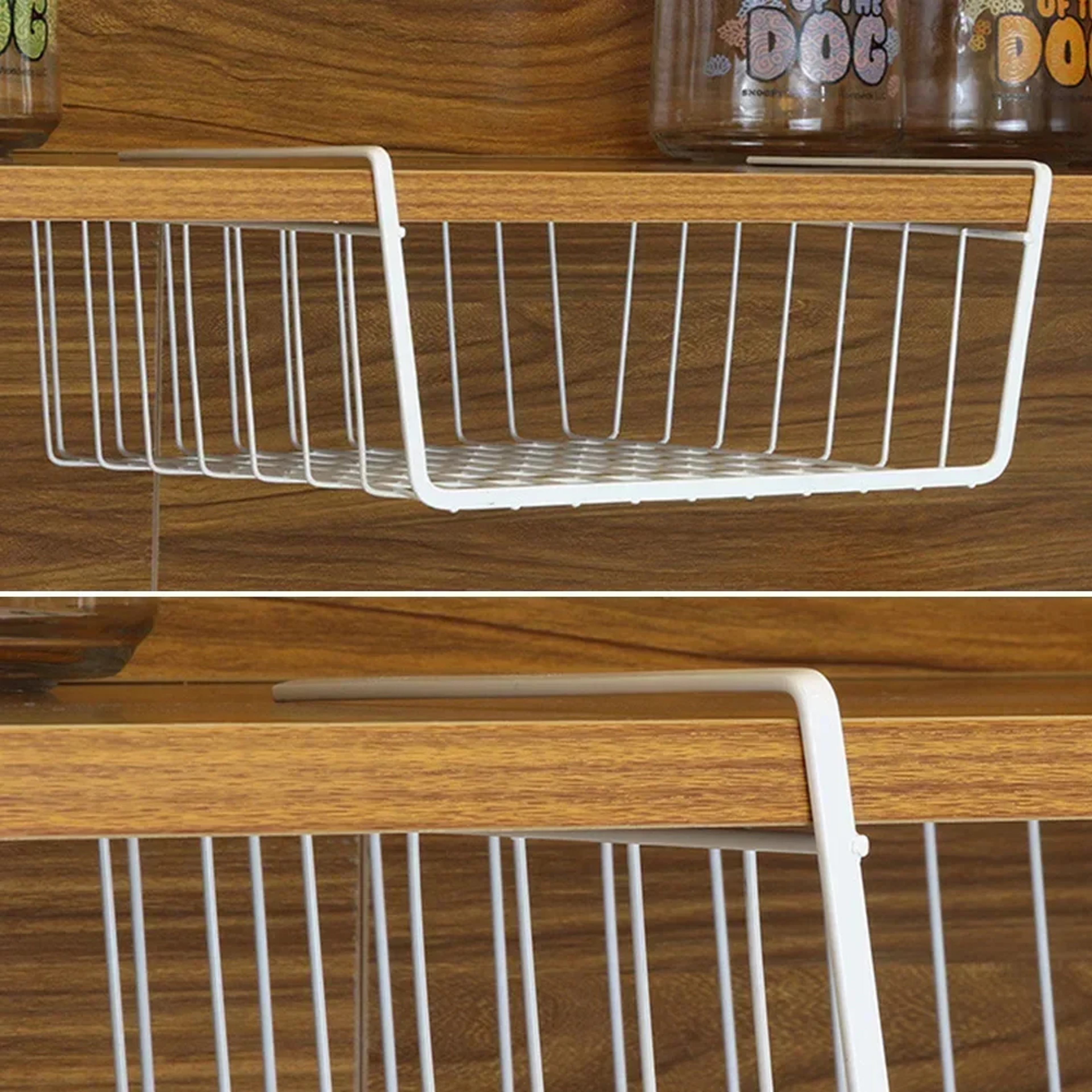 Space Saving Under Shelf Basket Hanging Wire Shelf Organizer For Closet Cabinet  Desk 1