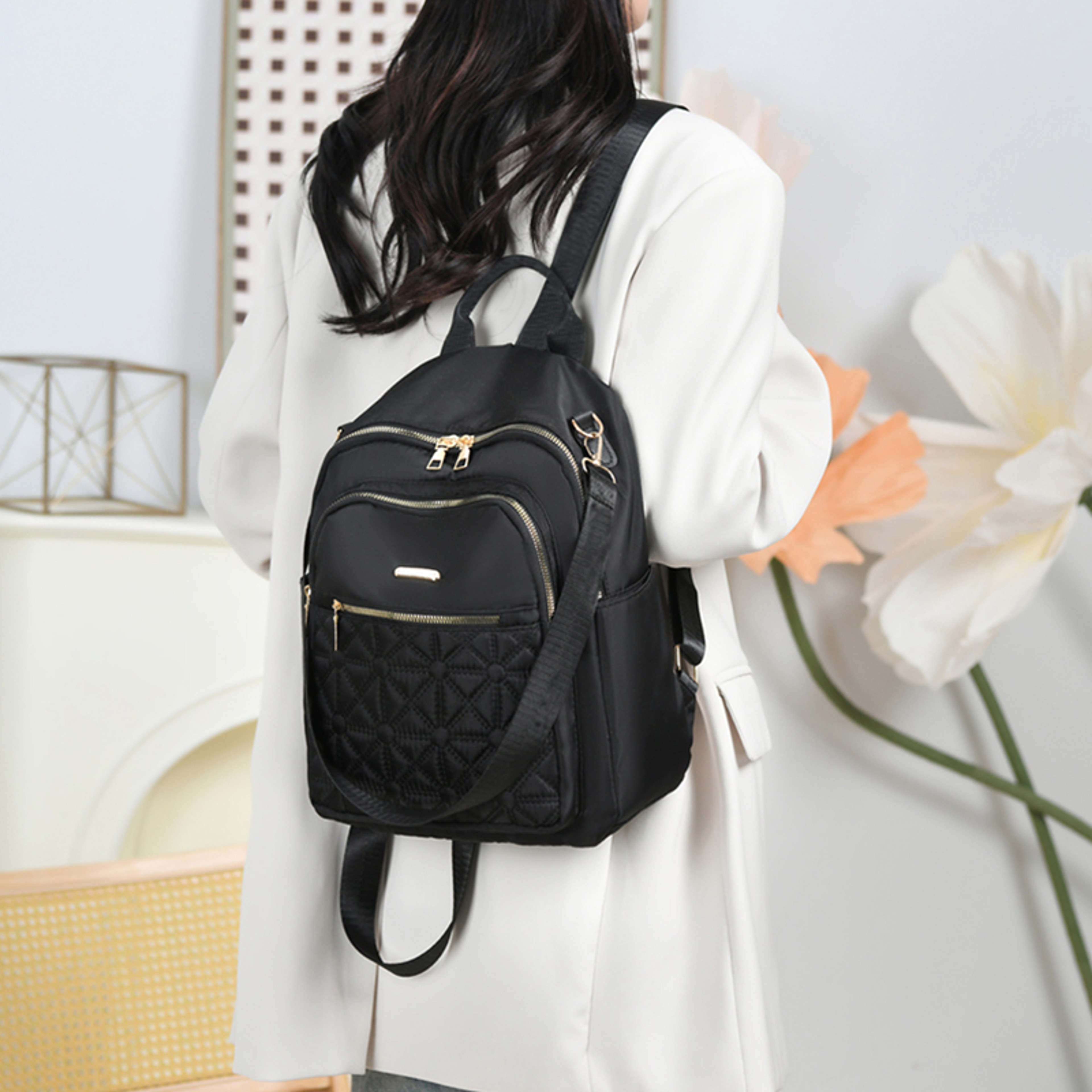 Urban Square Unisex Backpack Large Capacity Travel Backpack For Work School And Everyday Carry 3