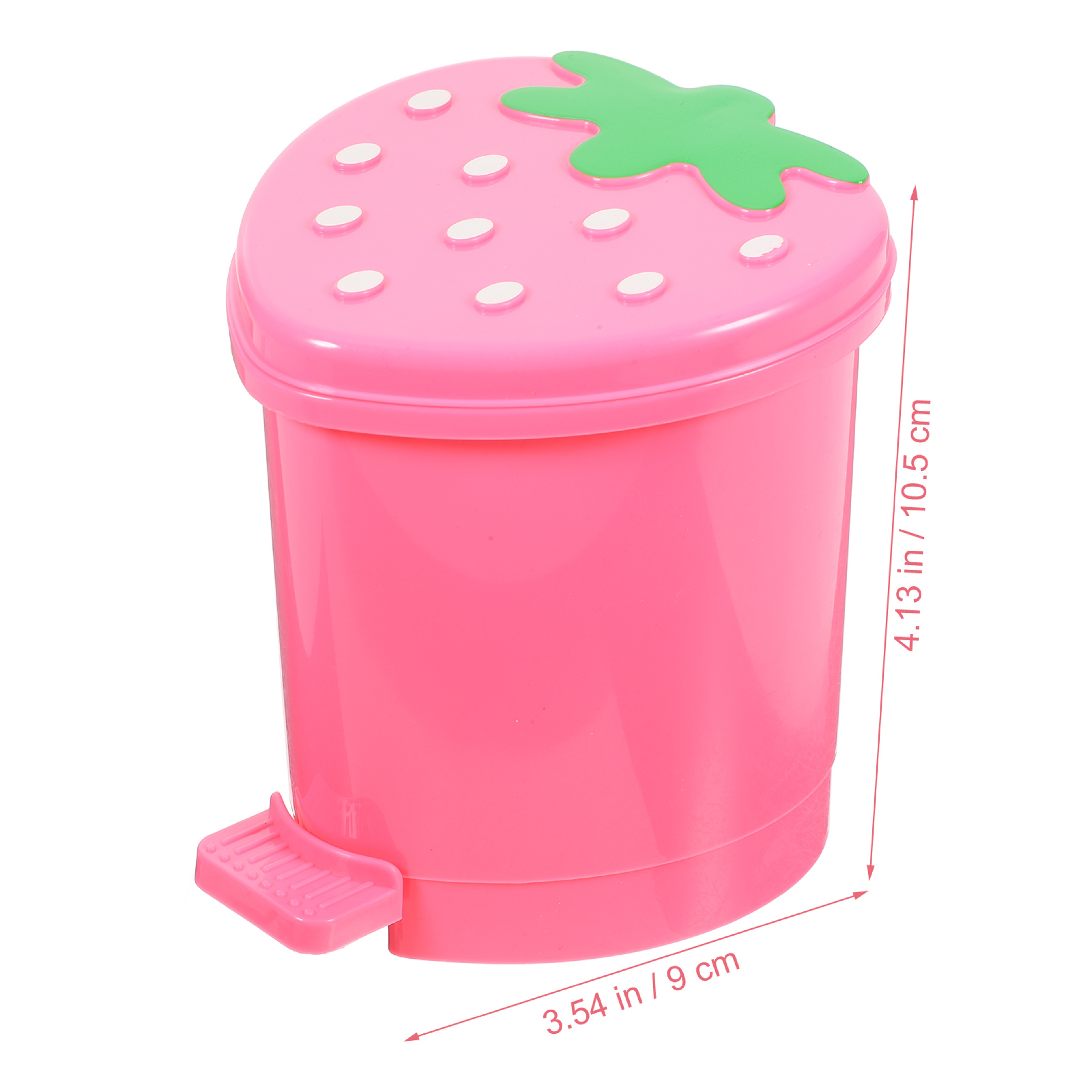 Strawberry Mini Desktop Trash Can With Pop Up Lid For Desk And Counter Top 2
