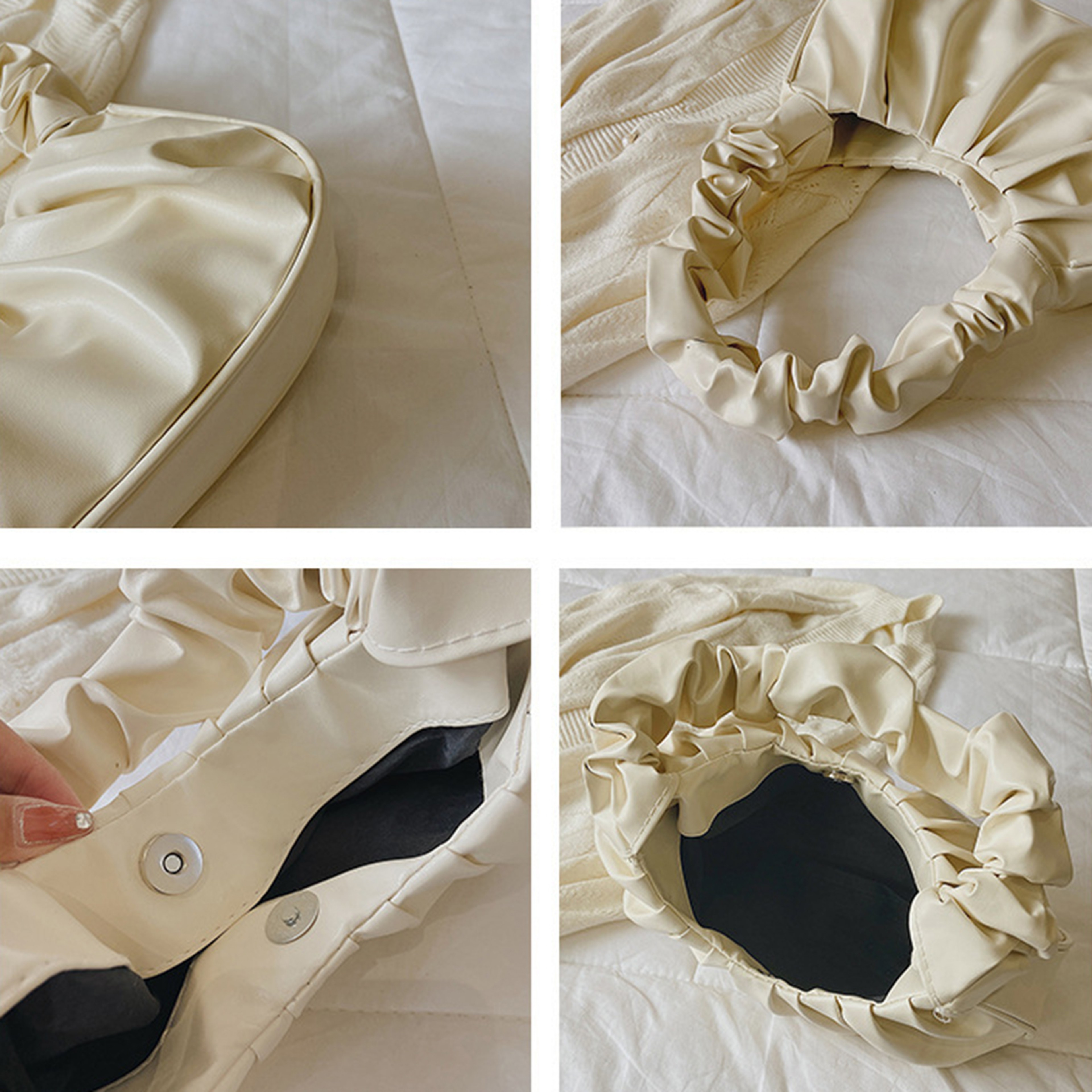 Pleated Cloud Bag For Women Soft PU Dumpling Shoulder Handbag 5