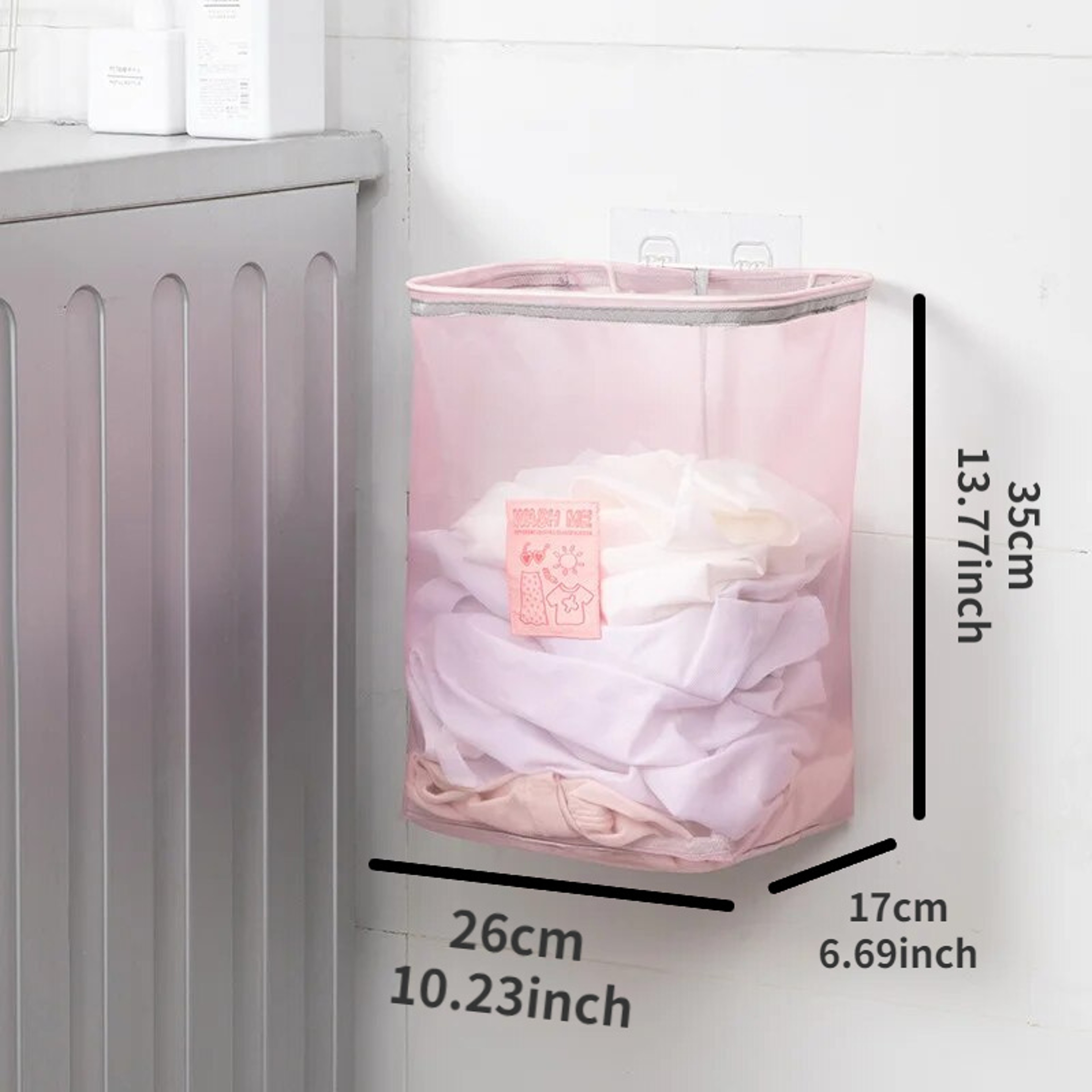 Space Saving Foldable Wall Mounted Laundry Basket and Collapsible Storage Hamper – view 4