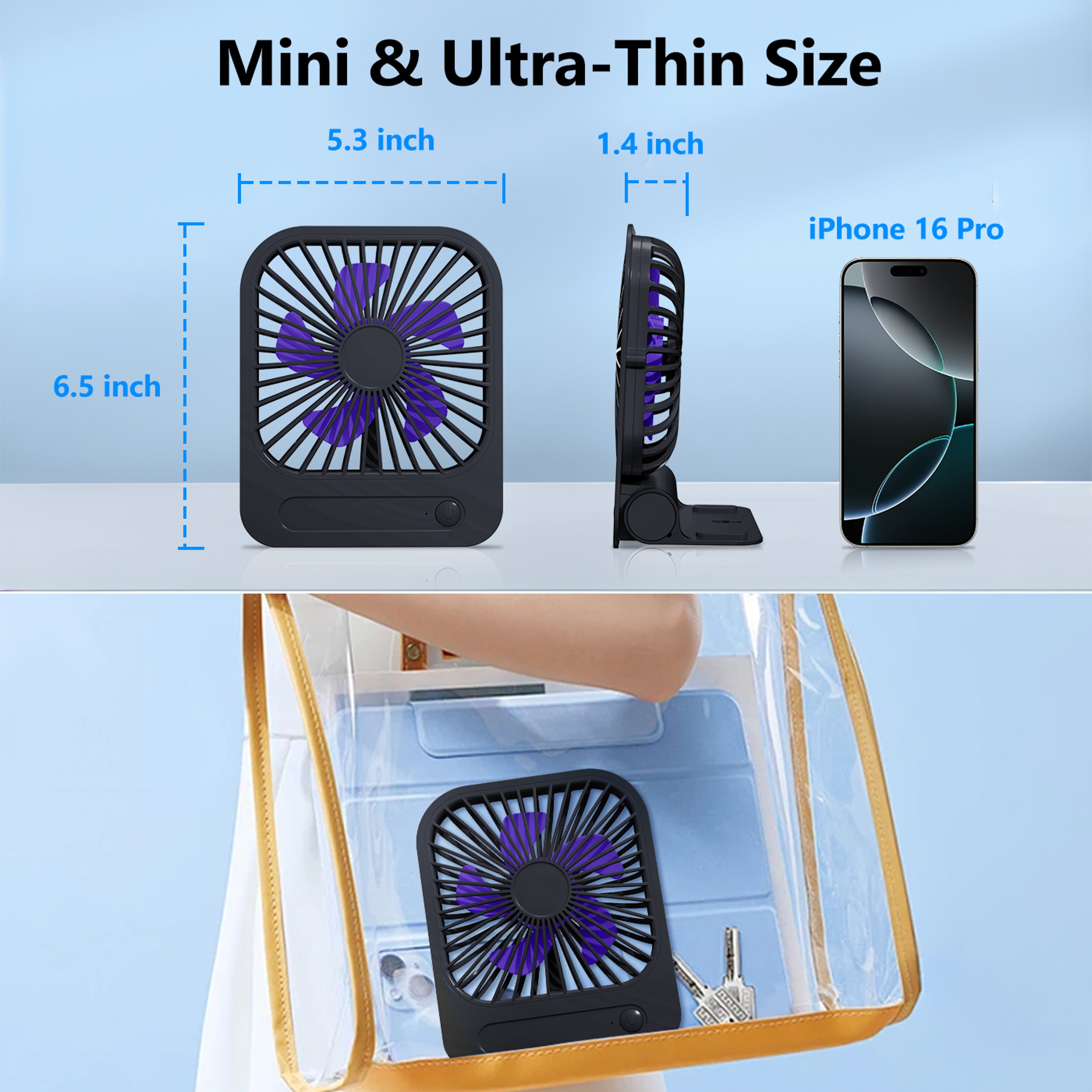 Eary Recharge Able Wall Fan With Magnetic Mount Speed Portable Cooling 2
