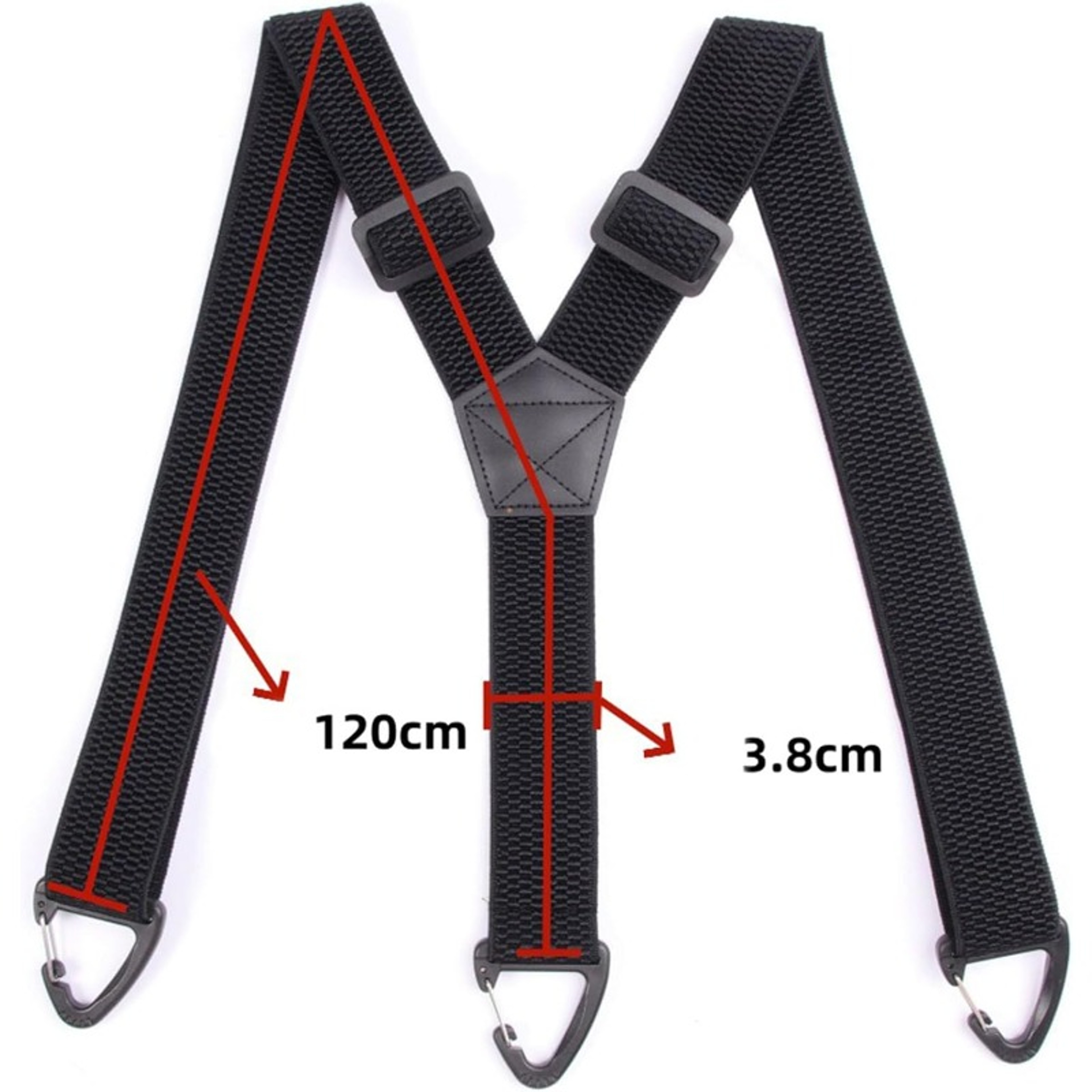 Heavy Duty Work Suspenders for Men with Adjustable Elastic Straps and Gripper Clasps – view 11