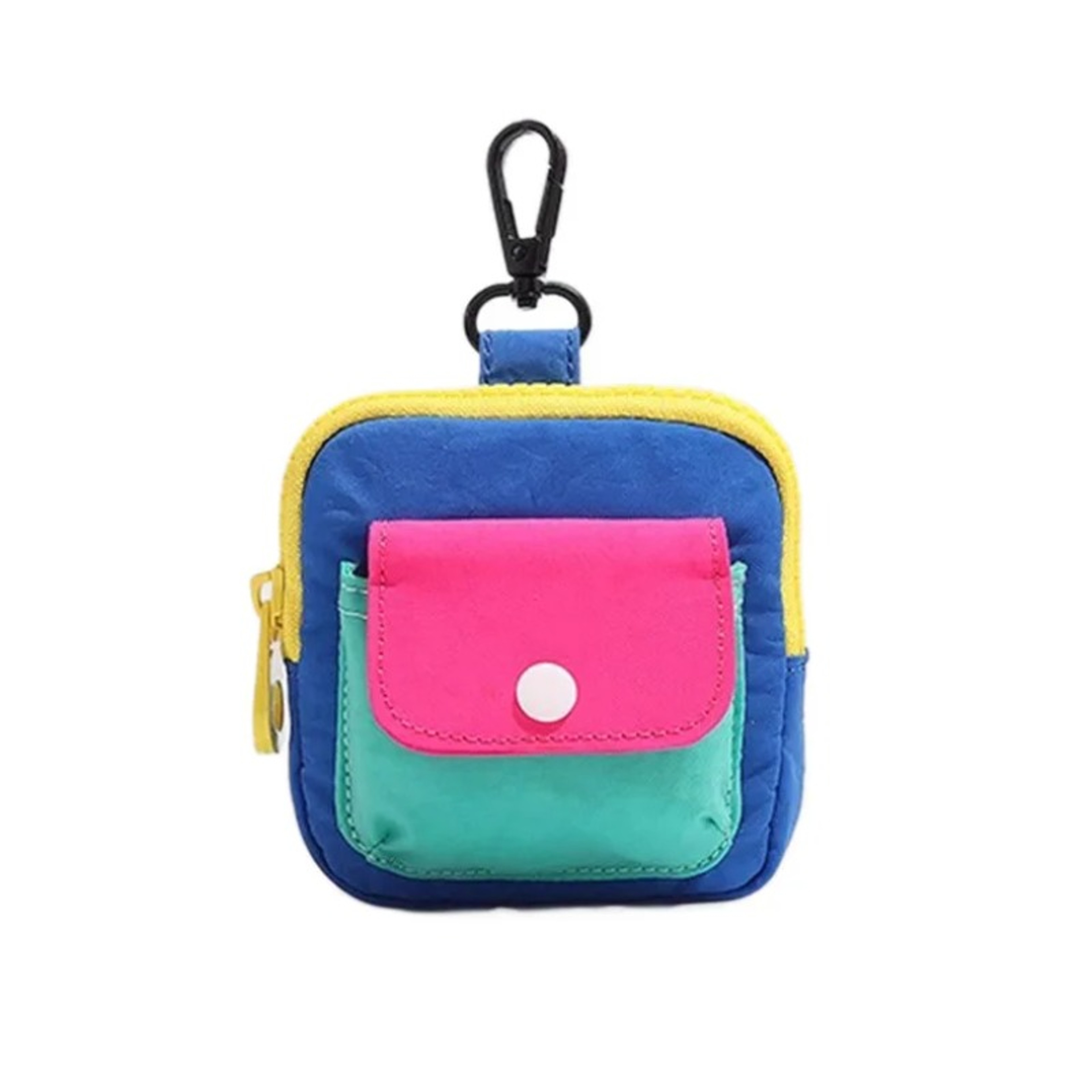 Color Block Mini Keychain Pouch for Earbuds, Coins and Cards with Zipper – view 5
