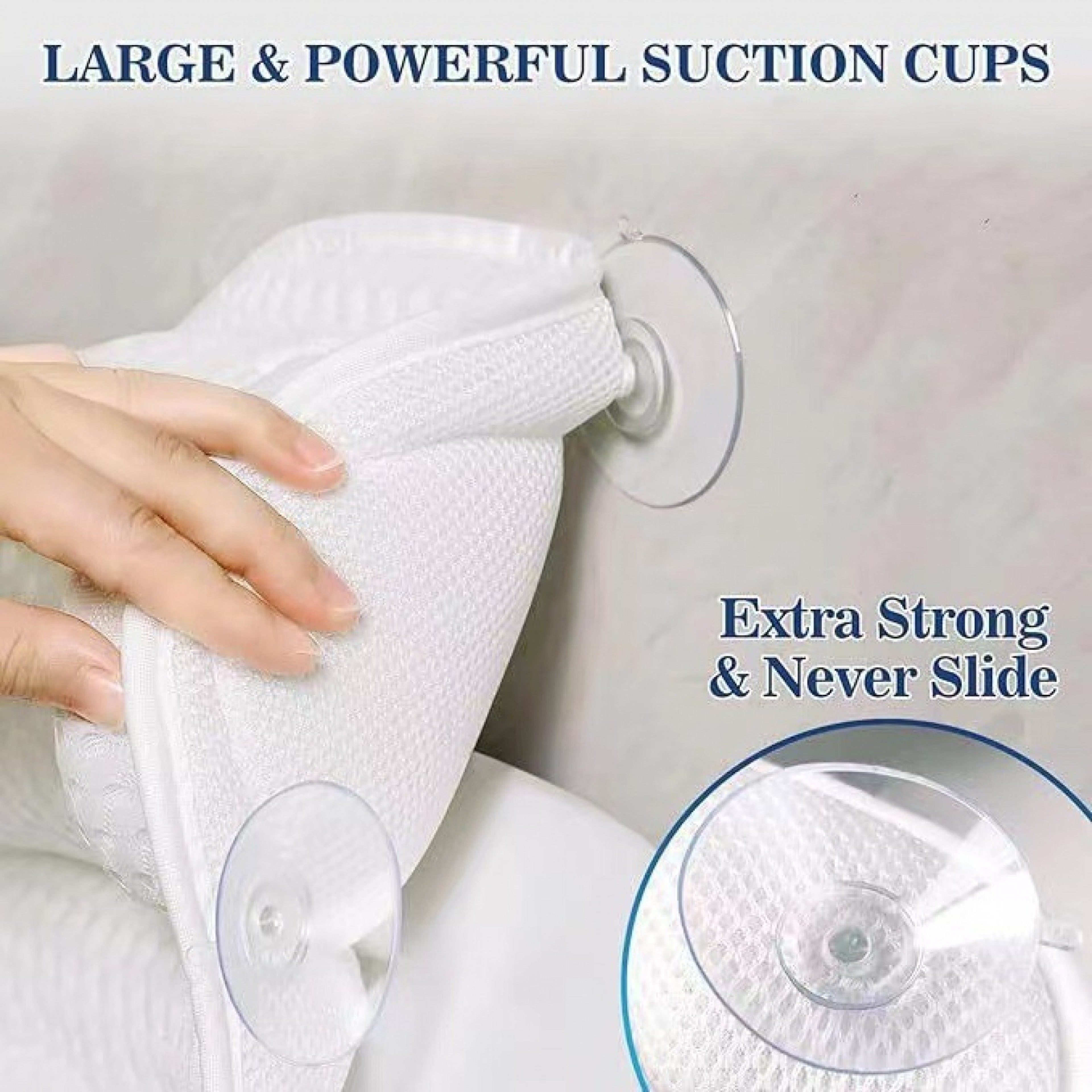 Luxury Bathtub Pillow For Neck And Back Support With Strong Suction Cups 3