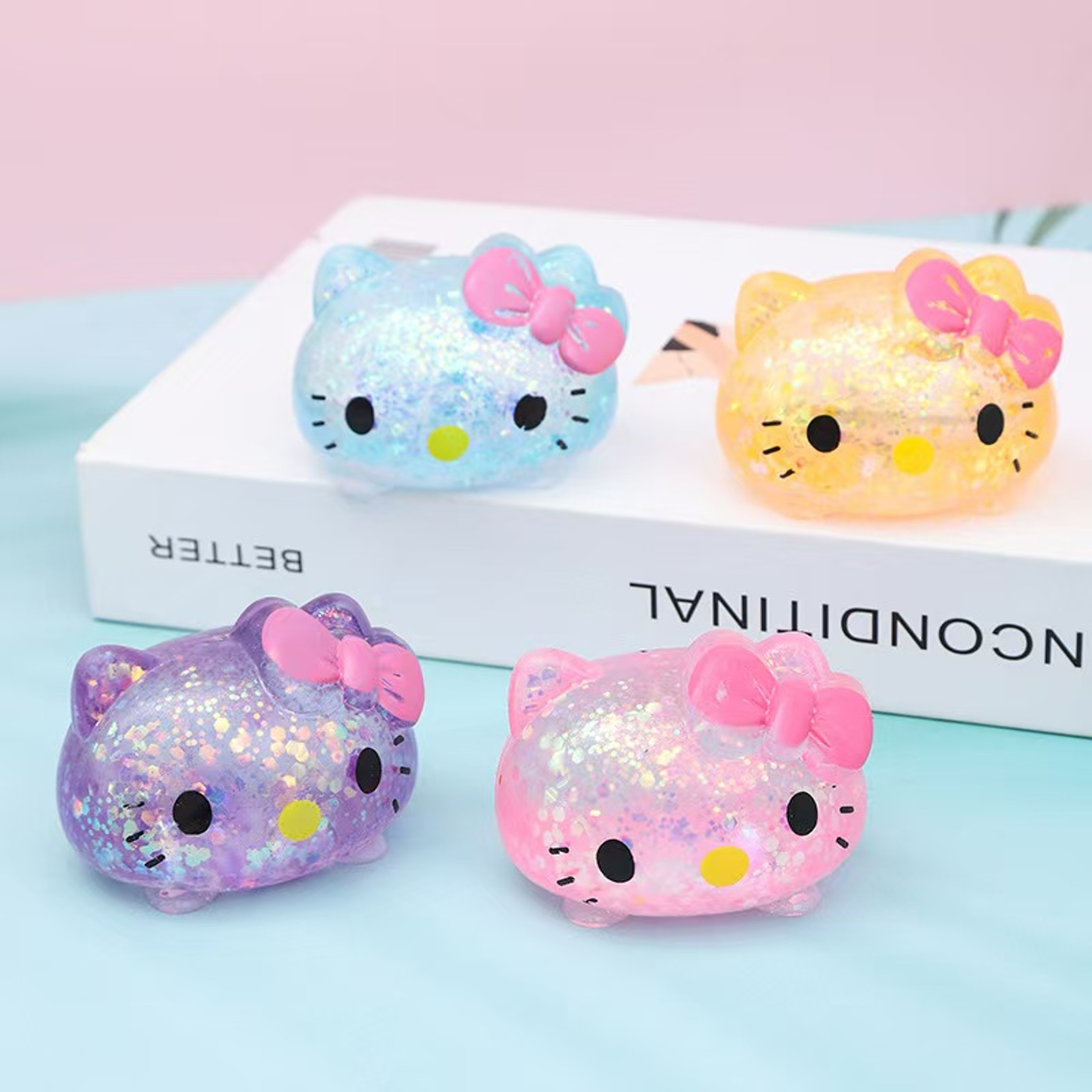 Hello Kitty Glitter Squishy Stress Ball Slow Rising Sensory Fidget Toy 2