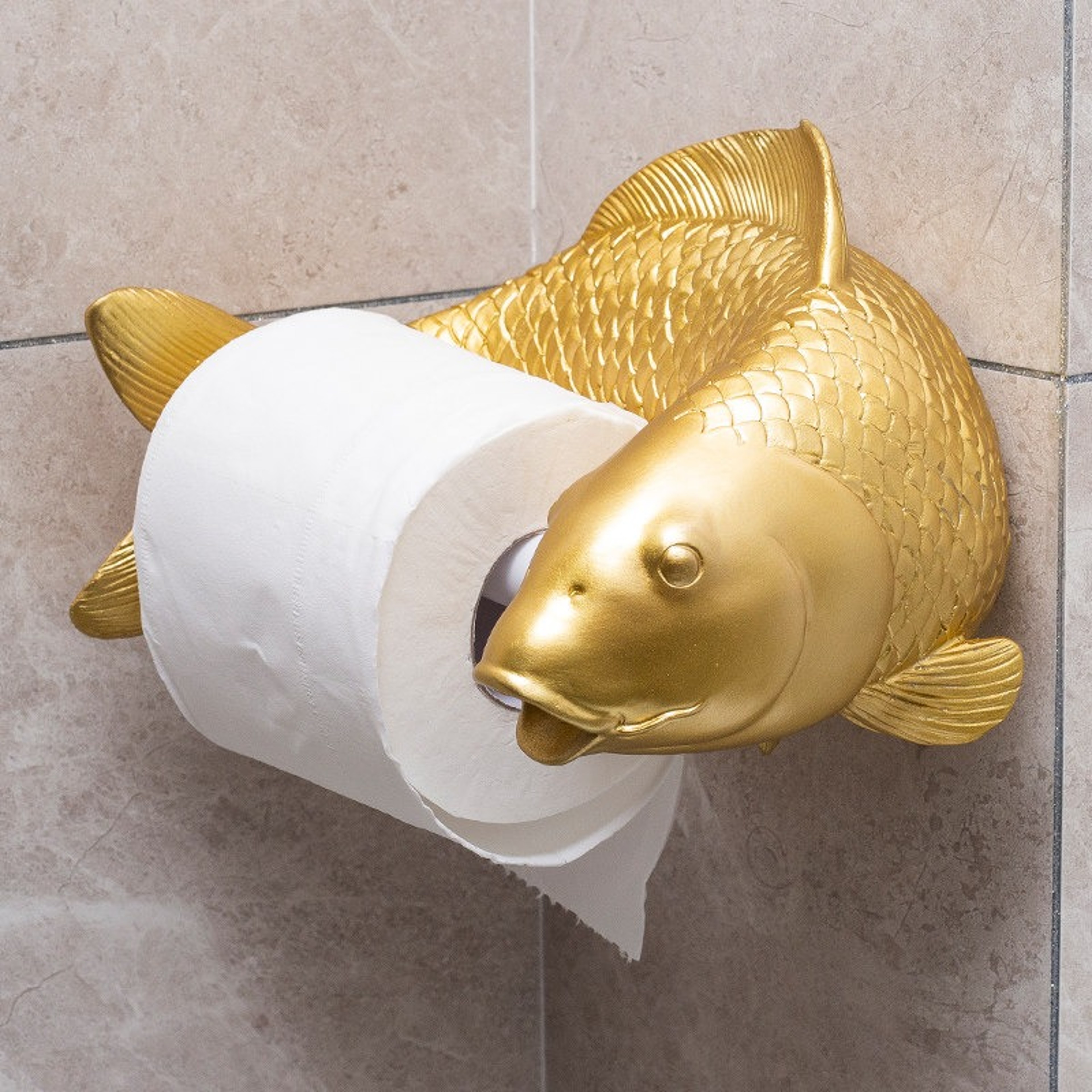 Koi Fish Toilet Paper Holder No Drill Wall Mounted Bathroom Tissue Holder 3