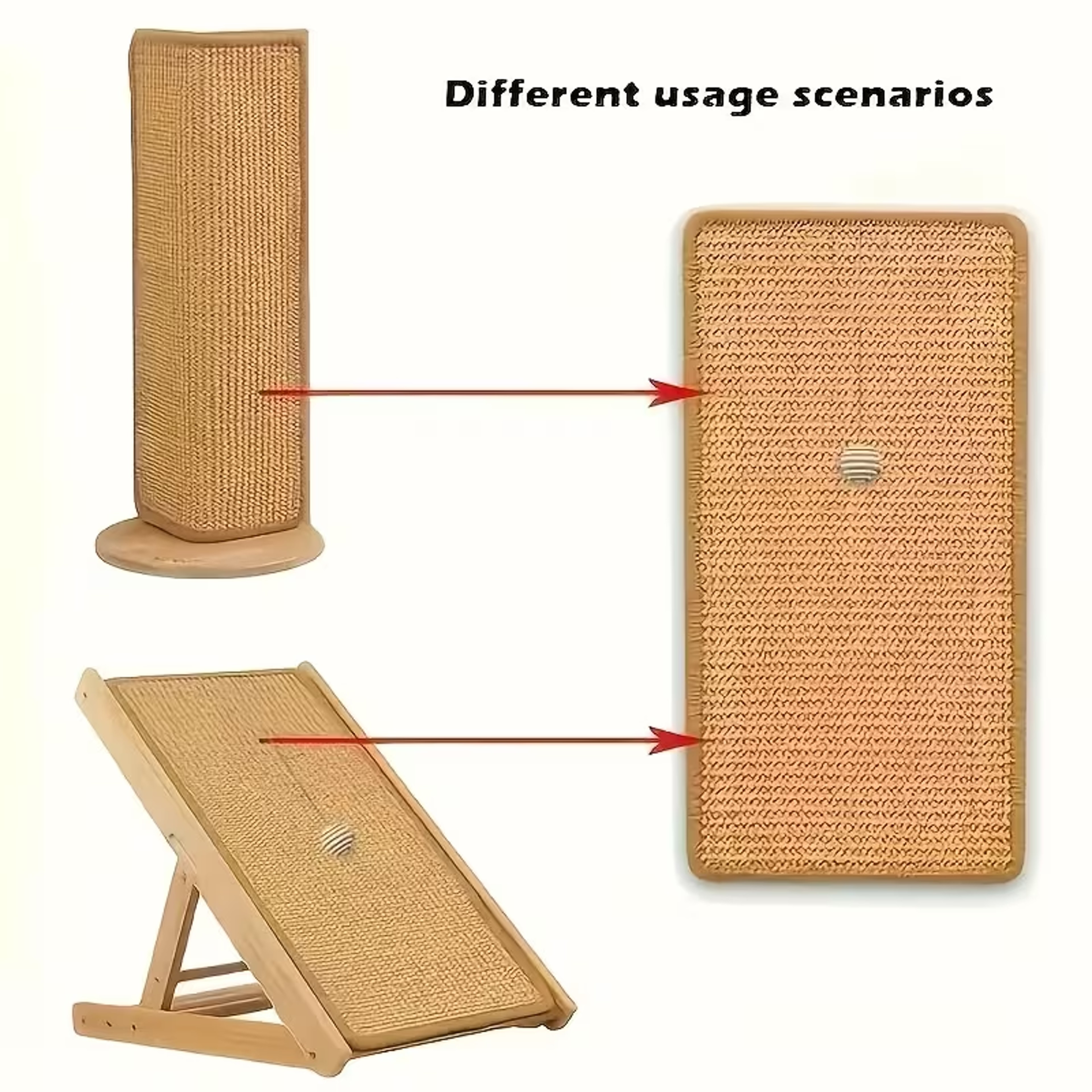 Space Saving Sisal Cat Scratcher with Hanging Ball and Furniture Protection – view 5